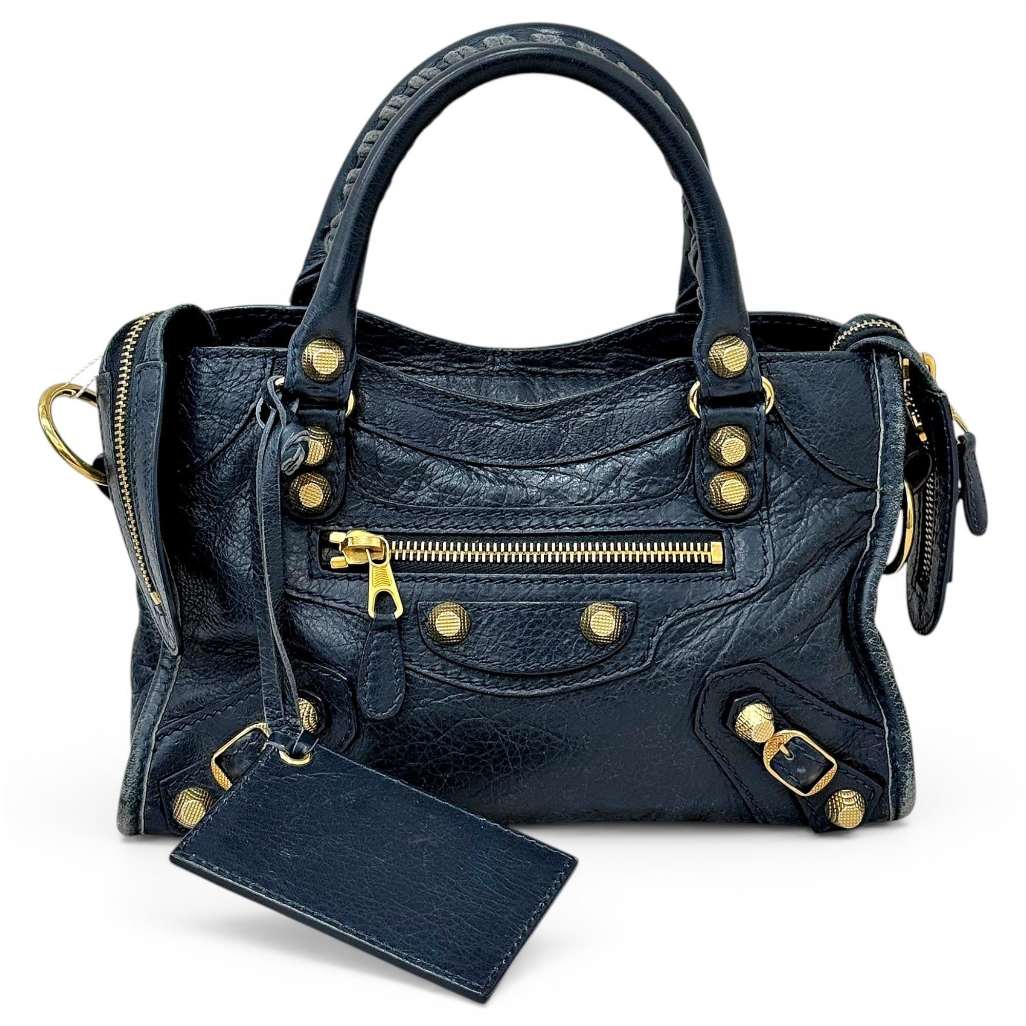 City leather handbag
