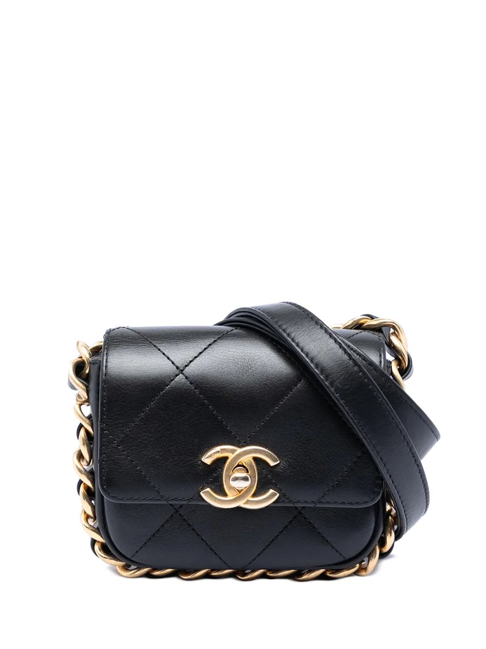 2021-2026 Mini Quilted Calfskin Framing Chain Flap crossbody bag