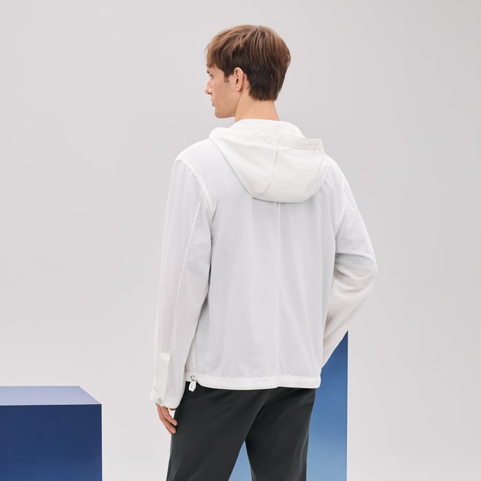 Blanc Zipped Hooded Jacket