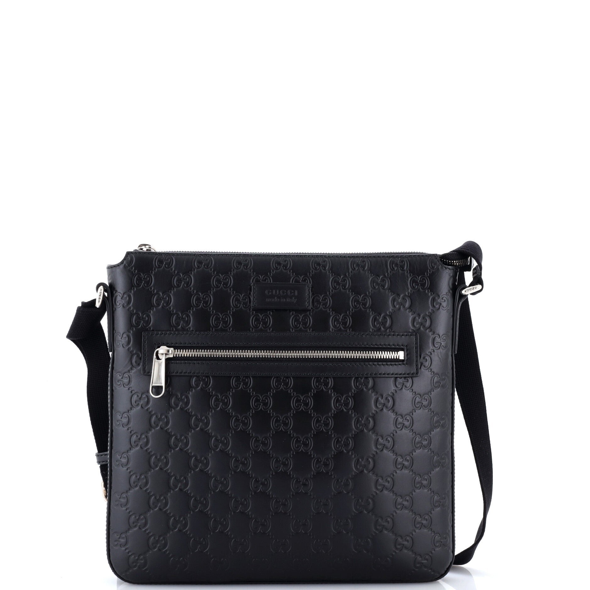 Signature Zip Messenger Bag Guccissima Leather Medium