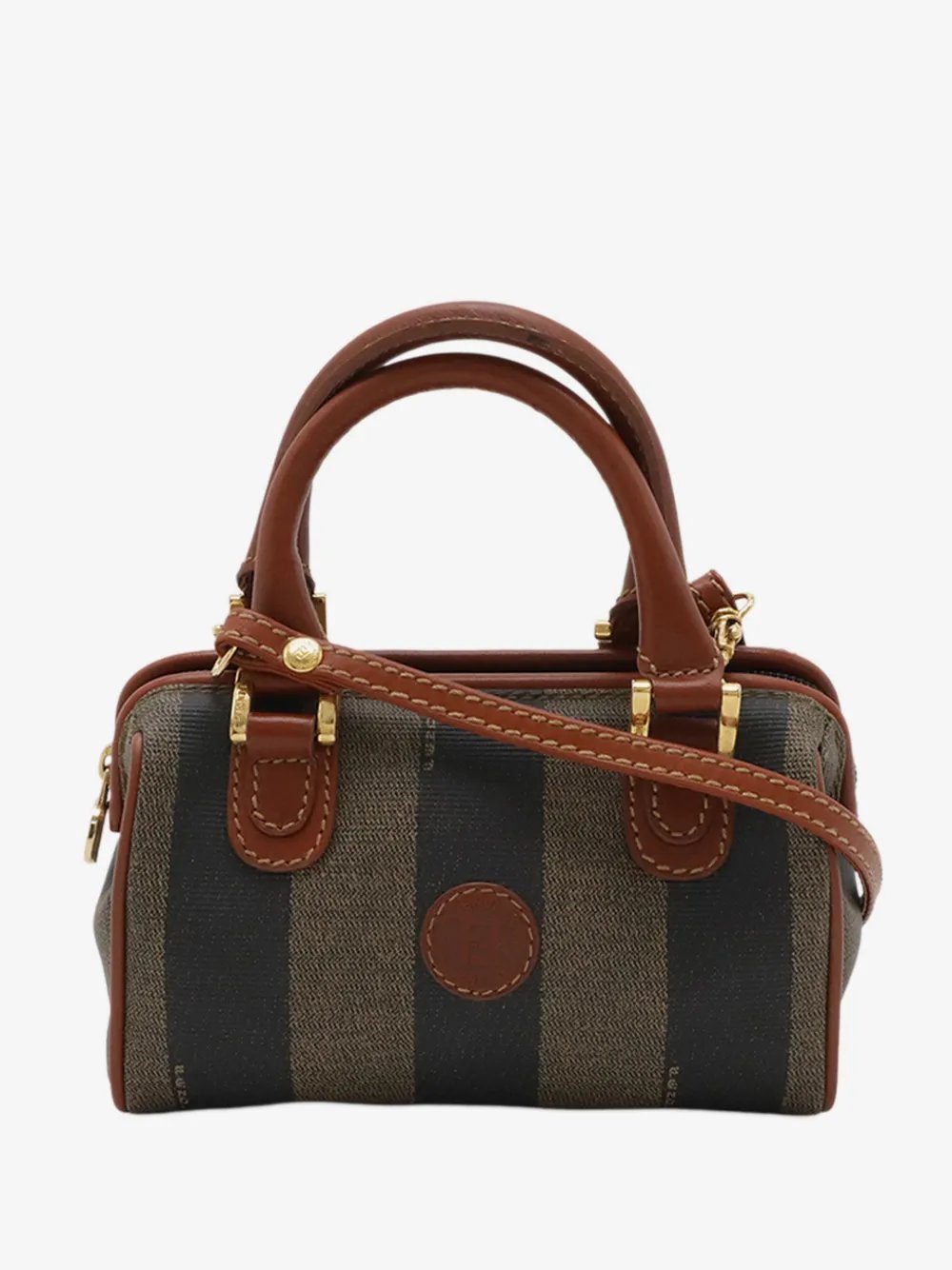 20th Century Mini Pequin Coated Canvas Convertible Boston Bag satchel