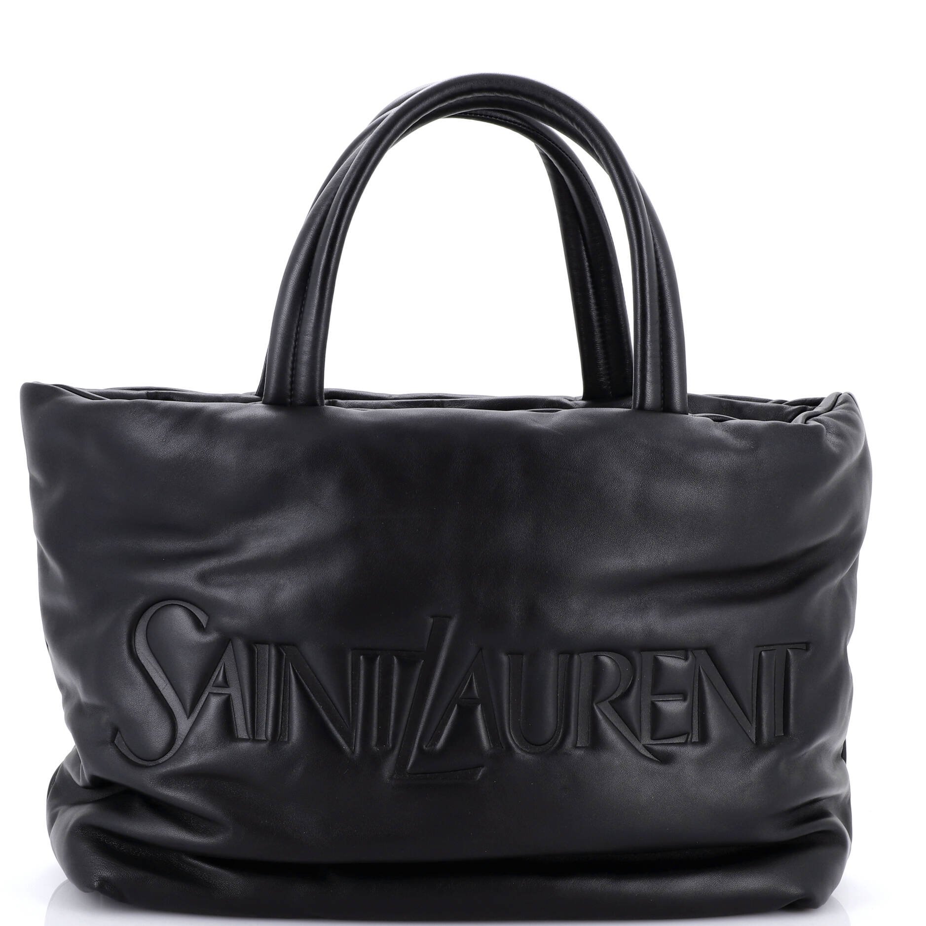 Debossed Logo Tote Padded Leather