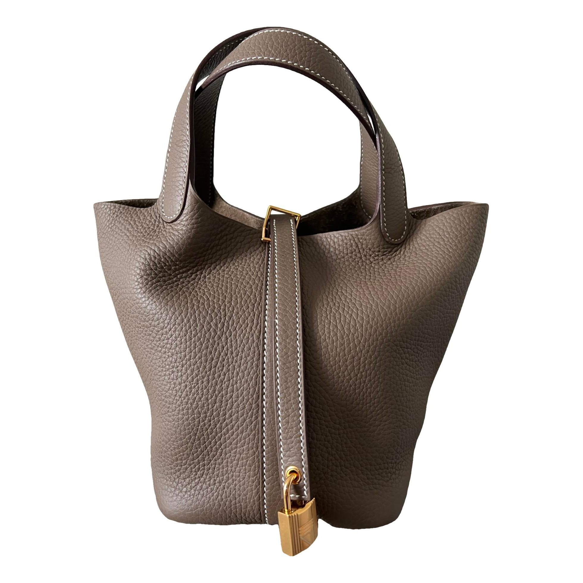 Picotin leather tote