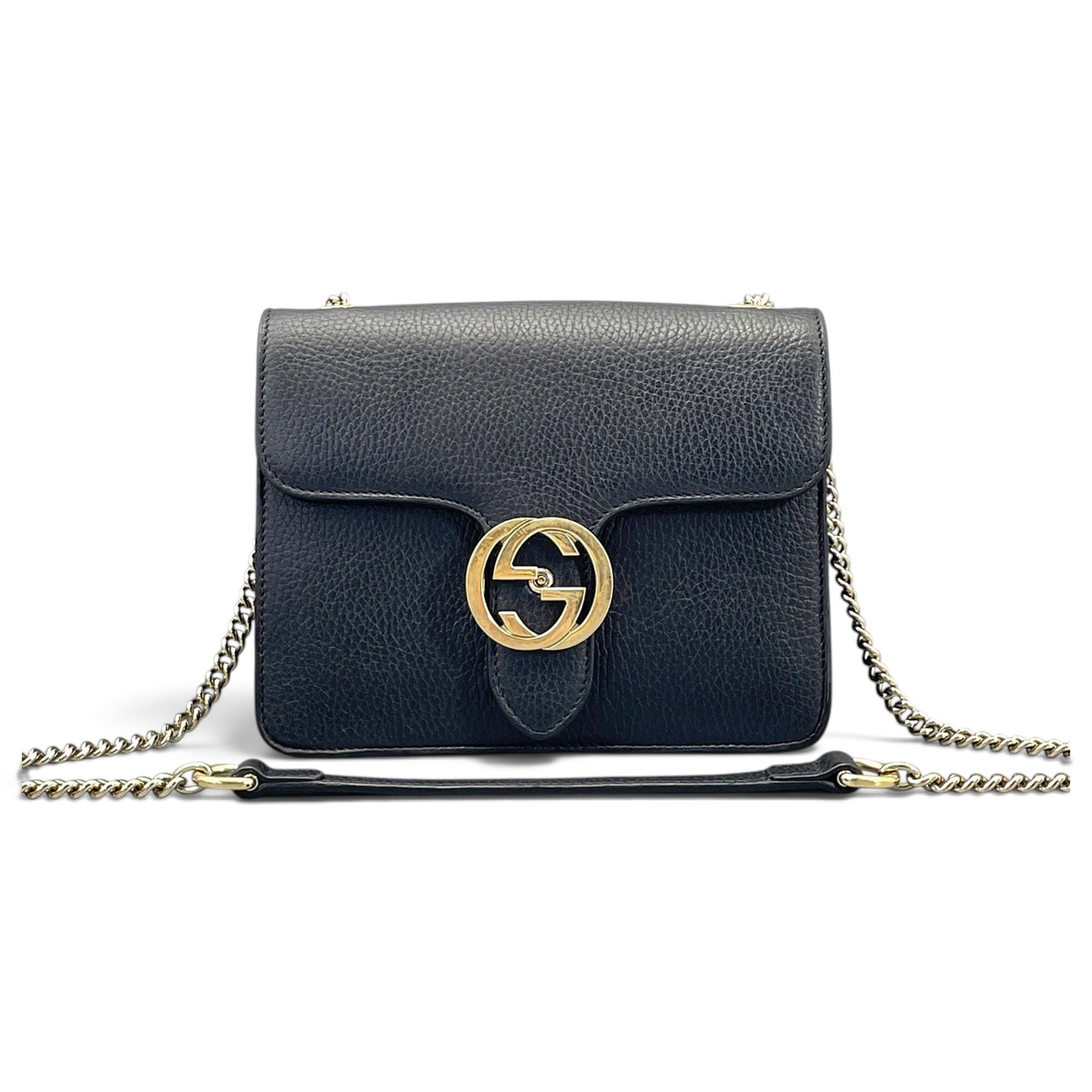 Interlocking leather handbag