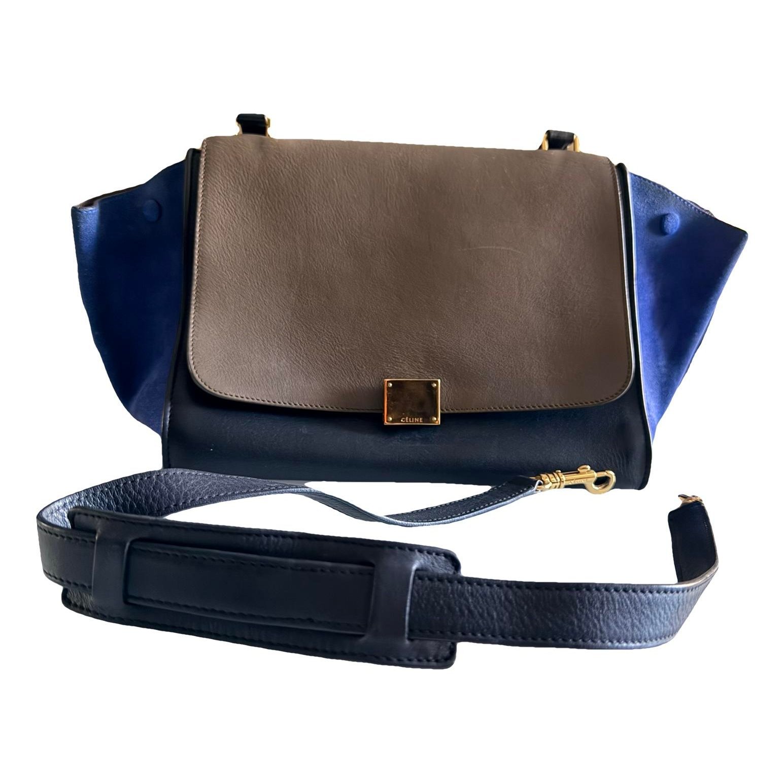 Trapèze leather handbag