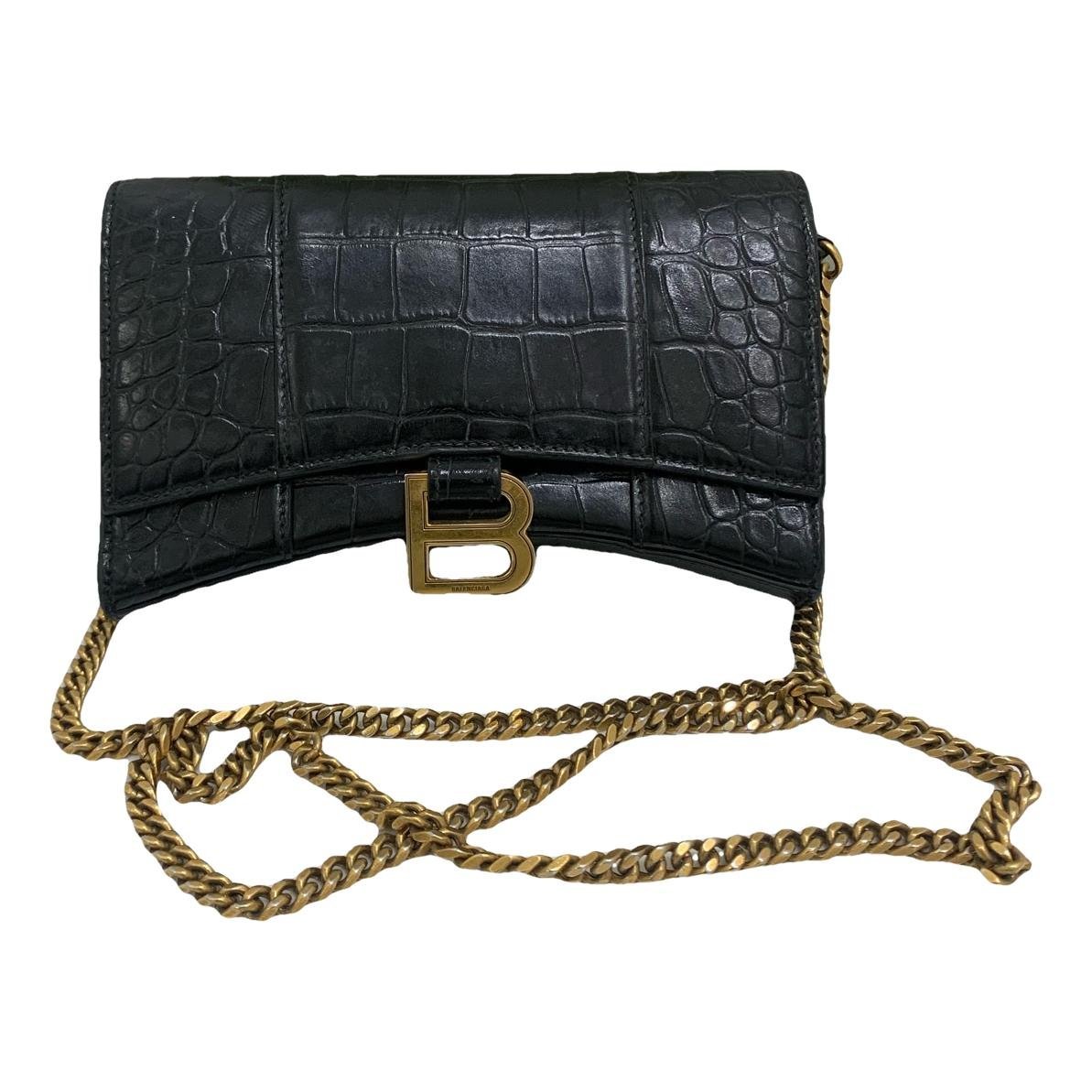 Hourglass leather crossbody bag