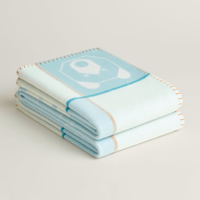 Bleu Dragée Animaux Blocks Blanket