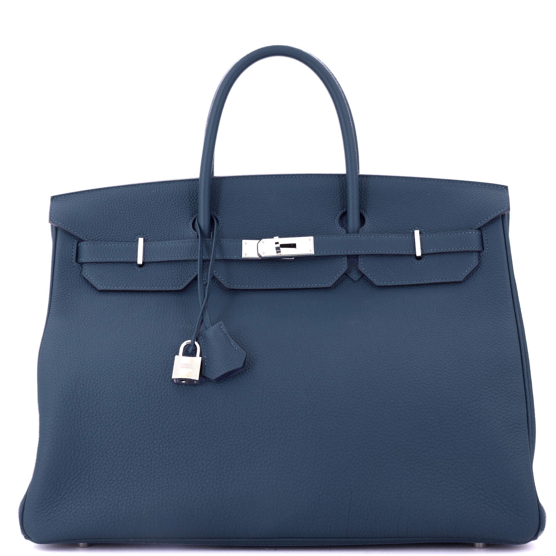 Hermes Birkin Handbag Deep Blue Togo with Palladium Hardware 40