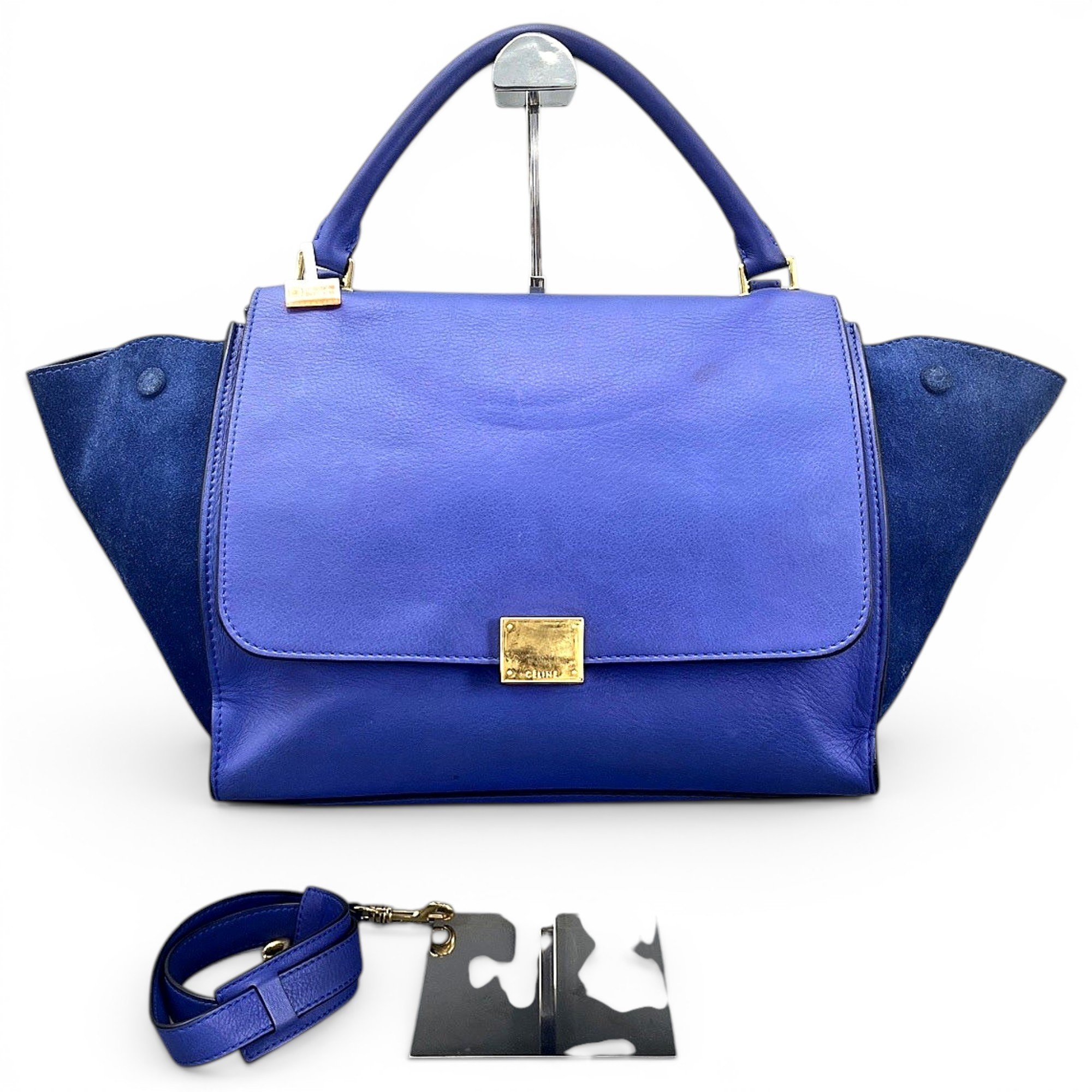 Trapèze leather handbag