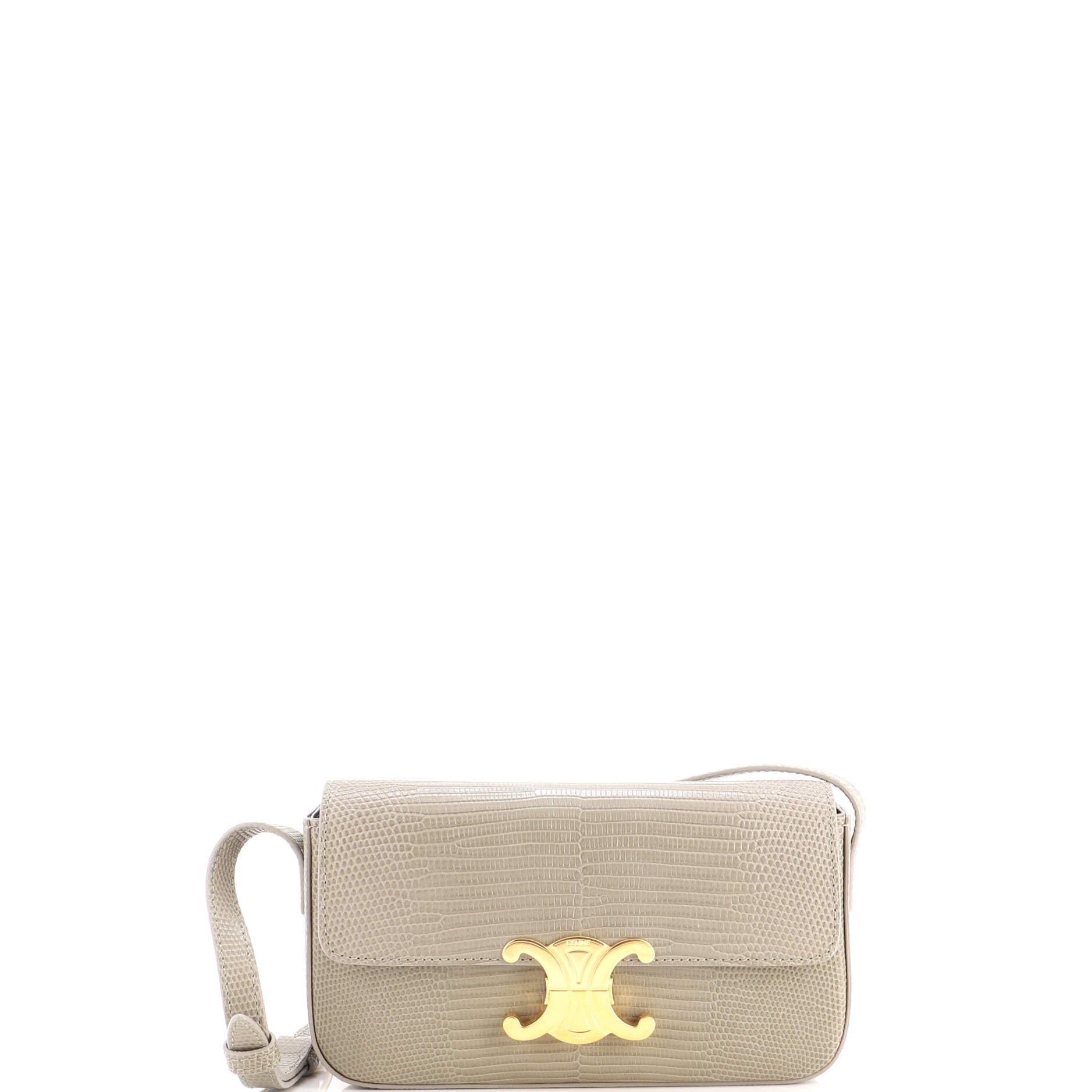 Triomphe East-West Shoulder Bag Lizard