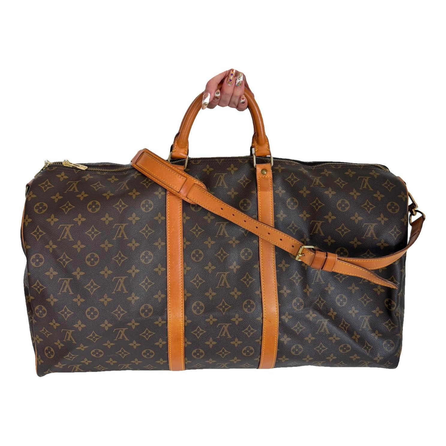 Keepall leather travel bag