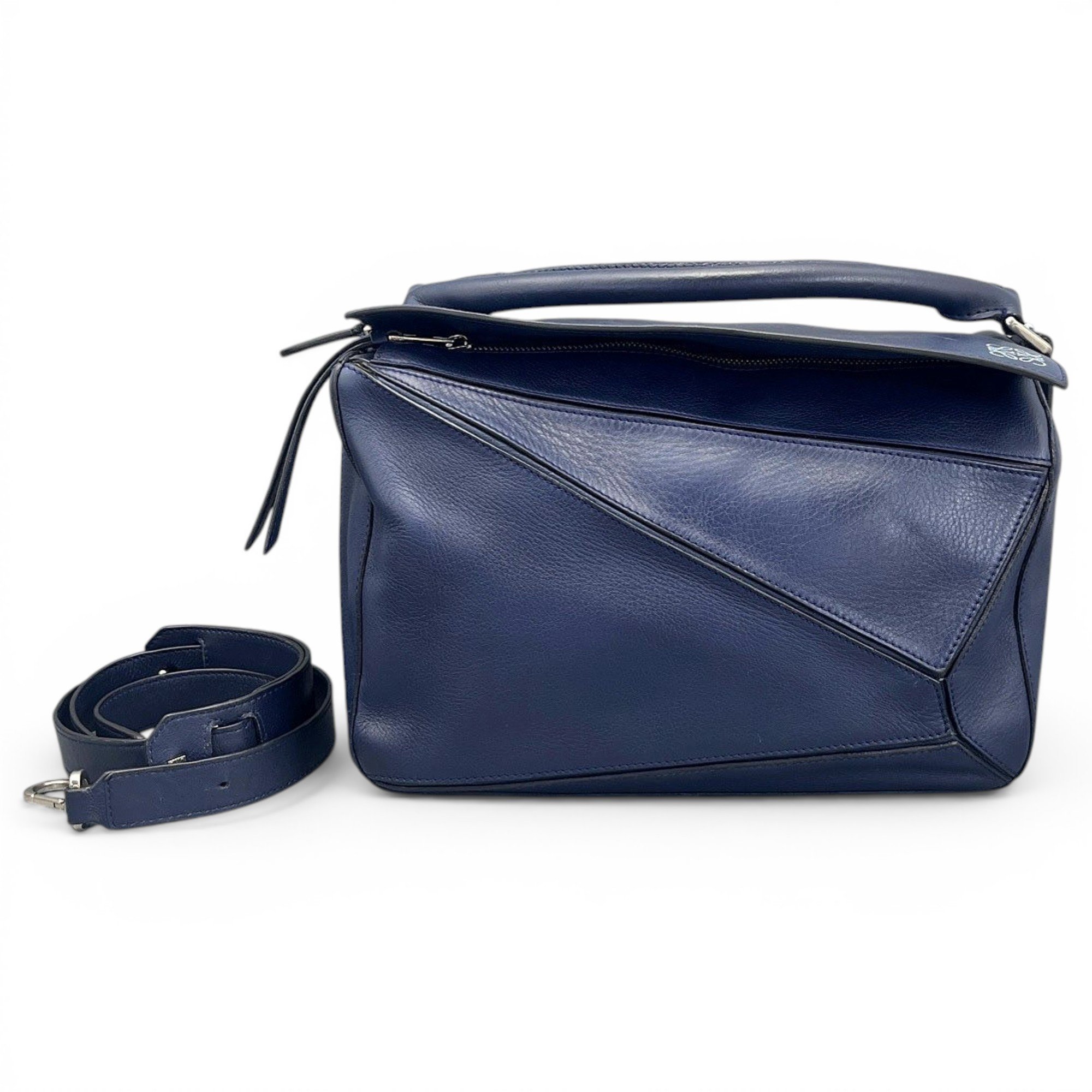 Puzzle leather handbag
