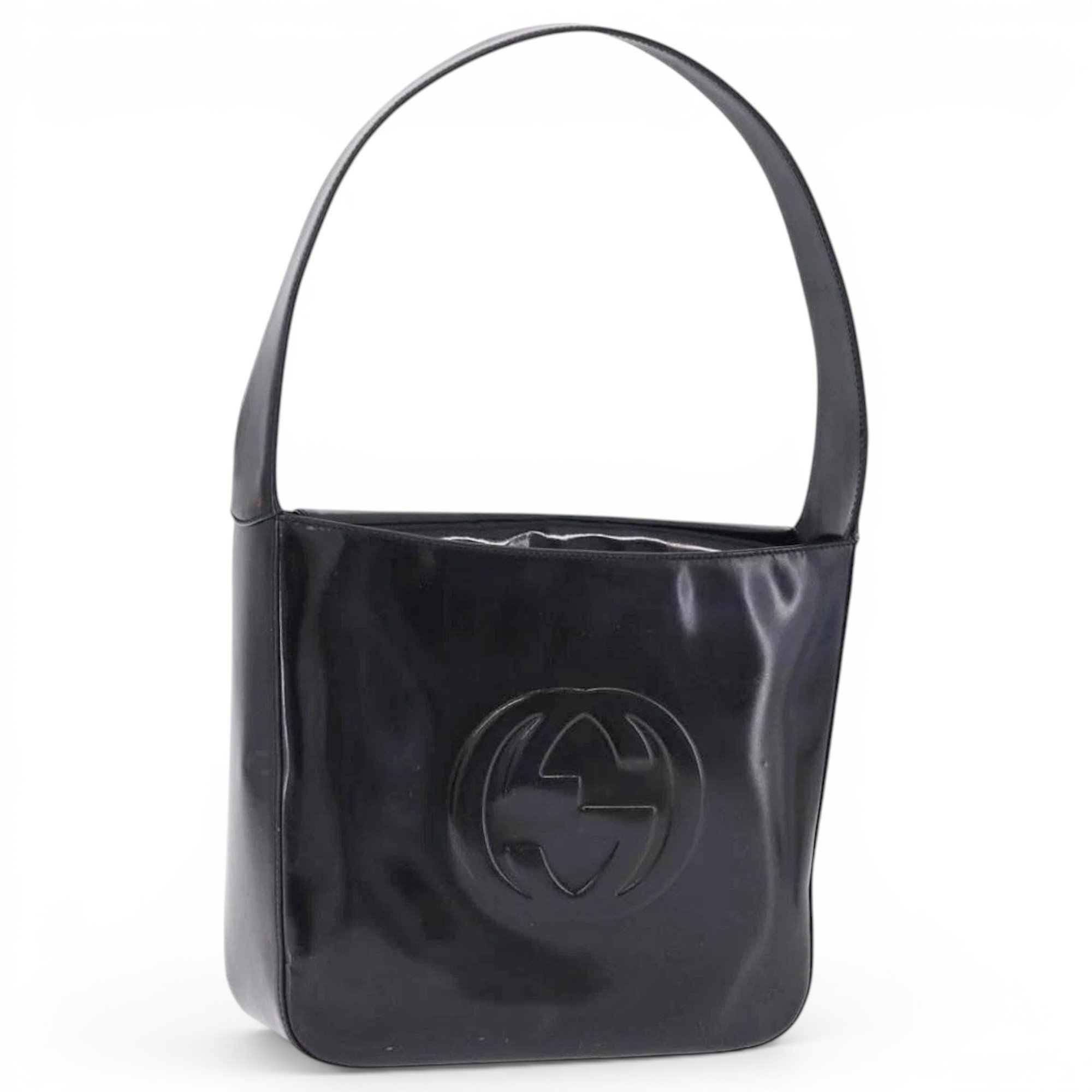 Patent leather handbag
