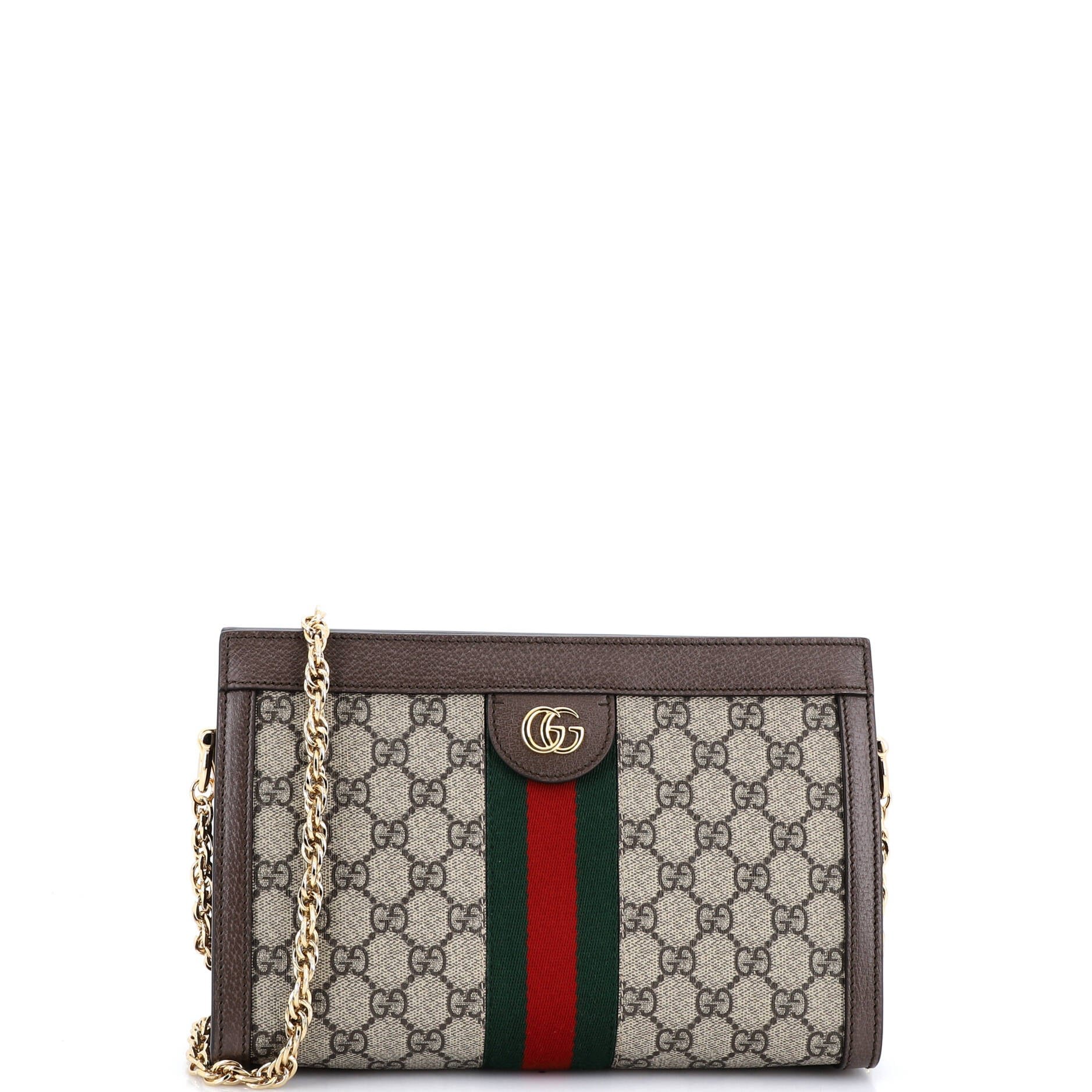 Ophidia Chain Shoulder Bag GG Coated Canvas Small