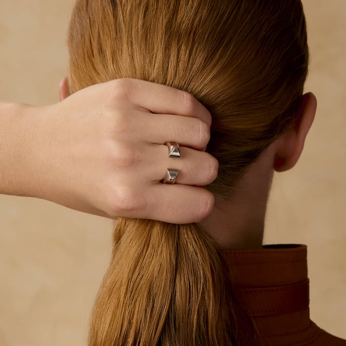 Gold Athena Double Stud Ring