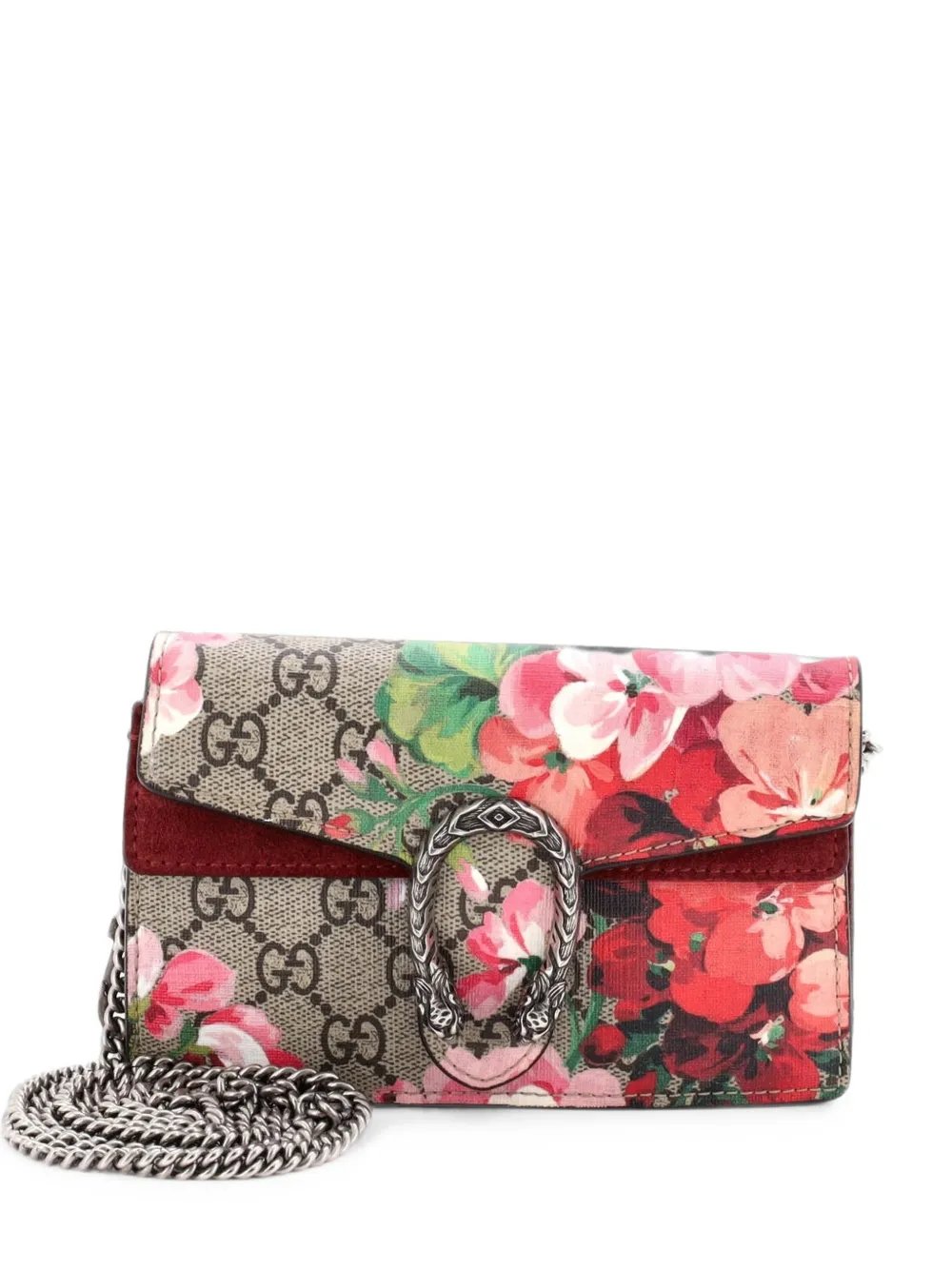 Dionysus Bag Blooms Print GG Coated Canvas Super Mini crossbody bag