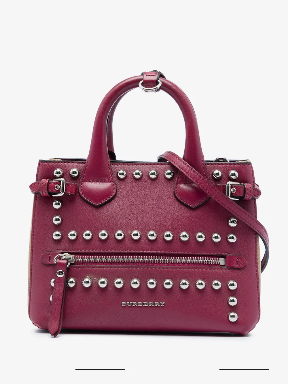 2000-2017 Baby Studded Leather and House Check Banner satchel