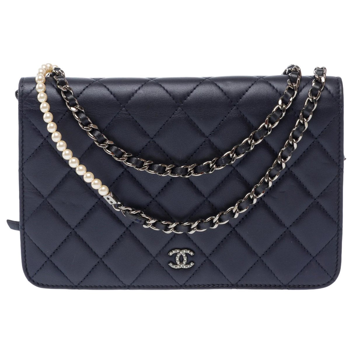 Wallet On Chain leather handbag