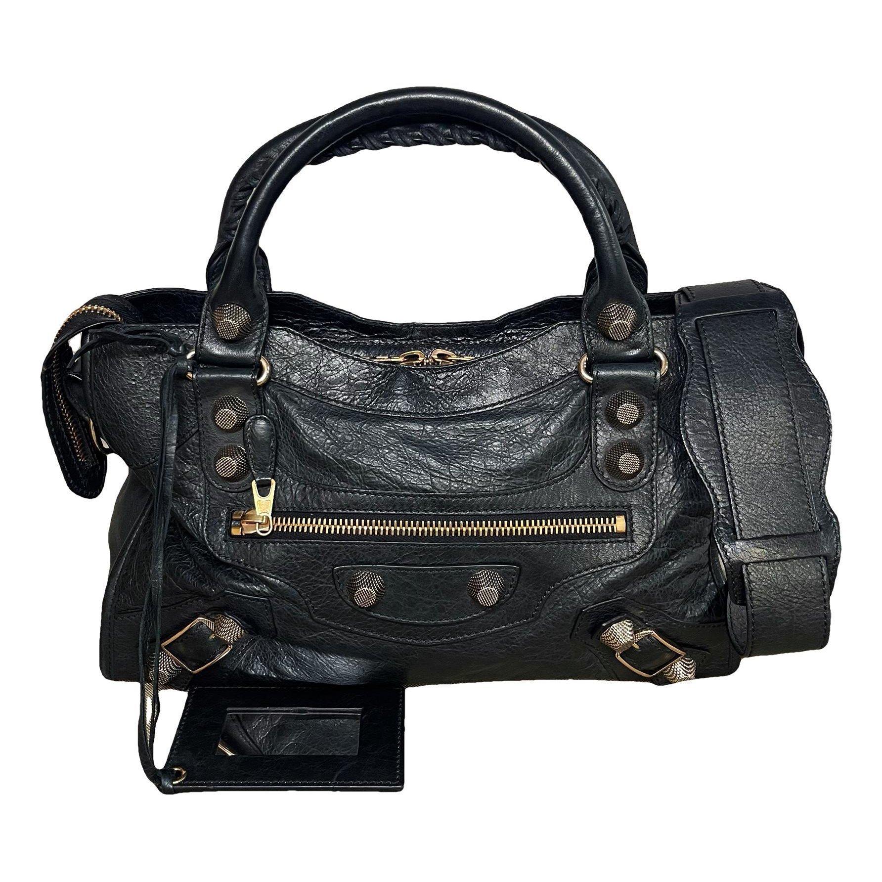 City leather handbag