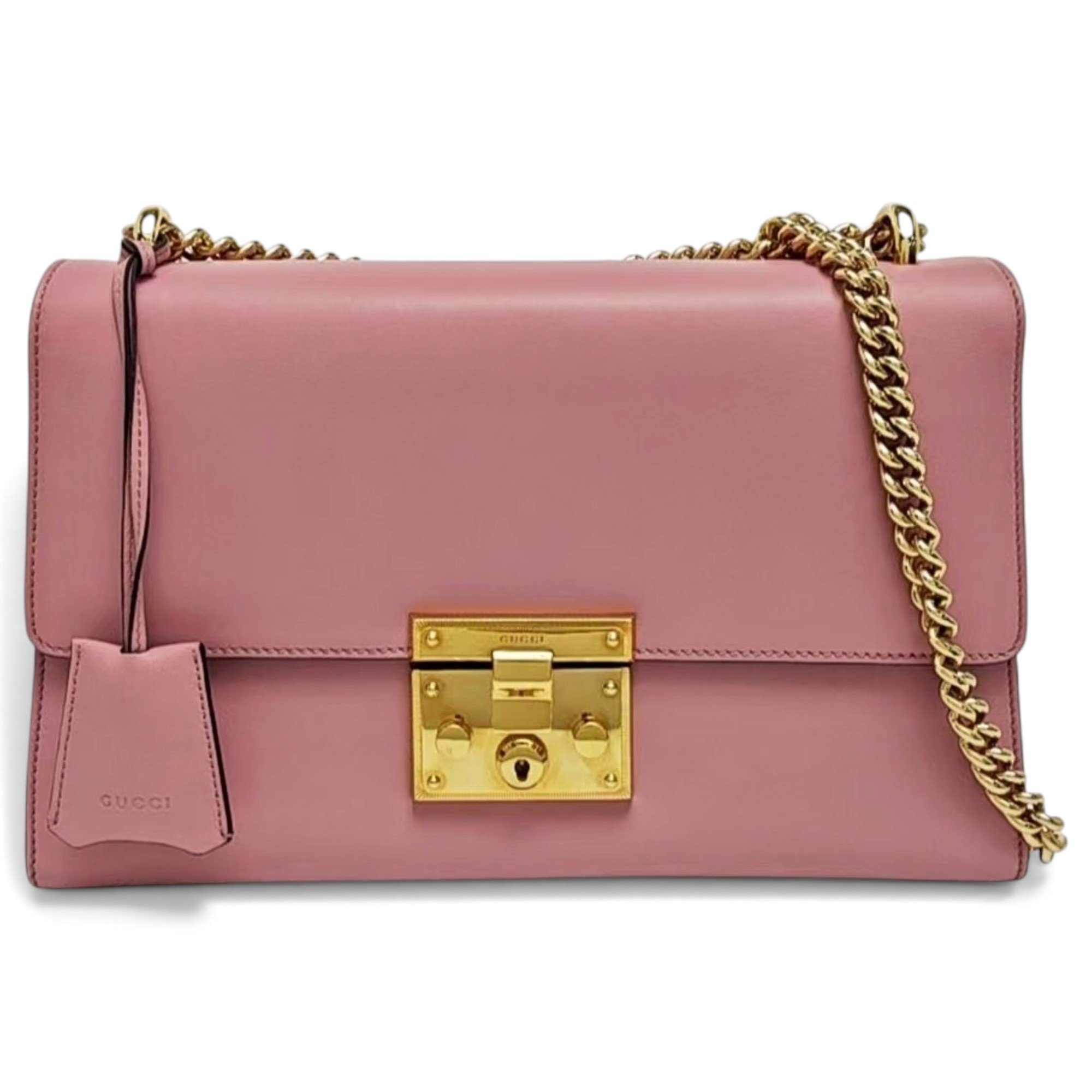 Padlock leather handbag