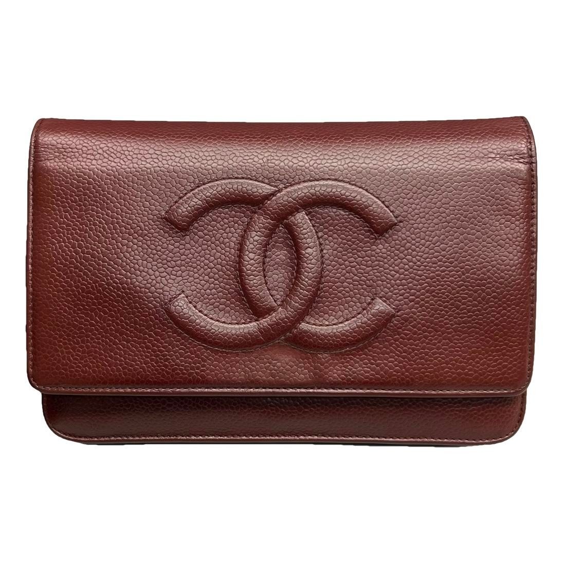 Wallet On Chain Double C leather crossbody bag