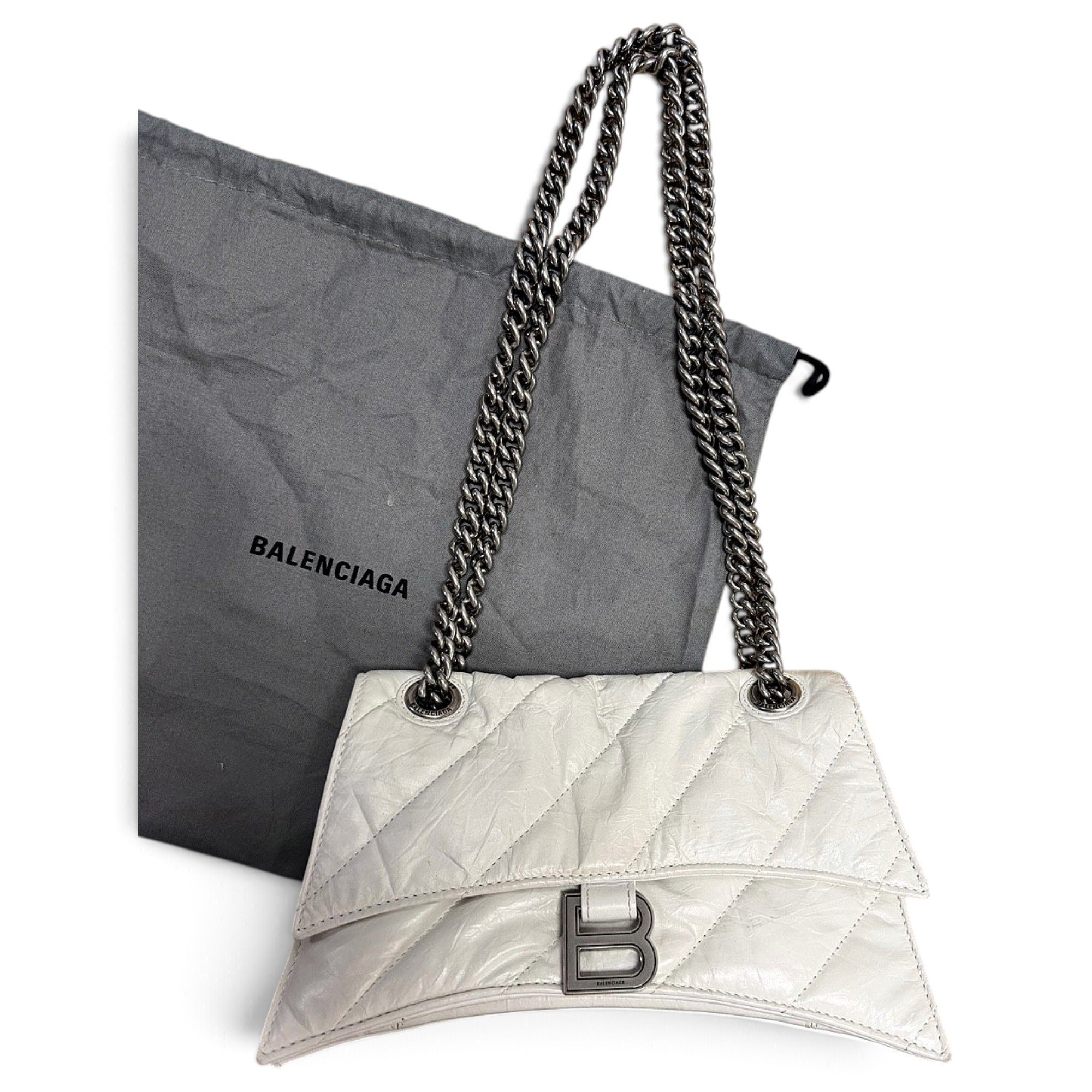 Hourglass leather handbag