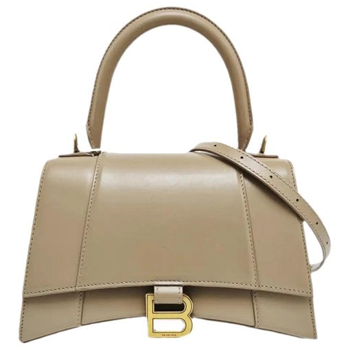Hourglass leather handbag