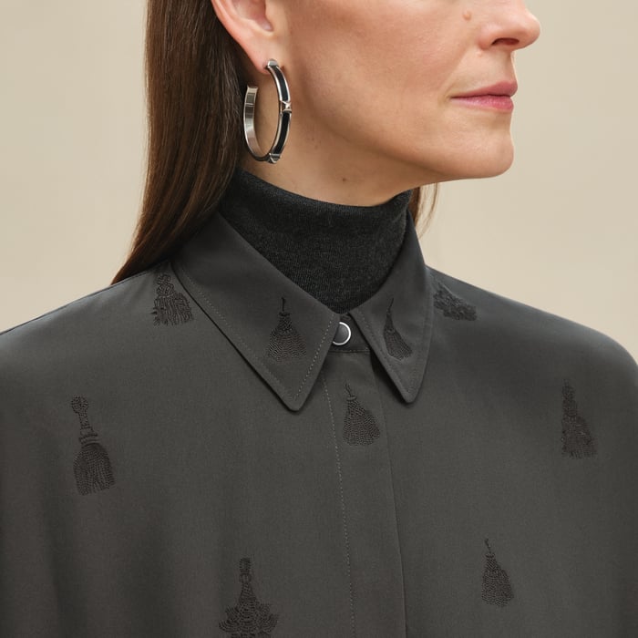 Gris Charbon Embroidered Shirt