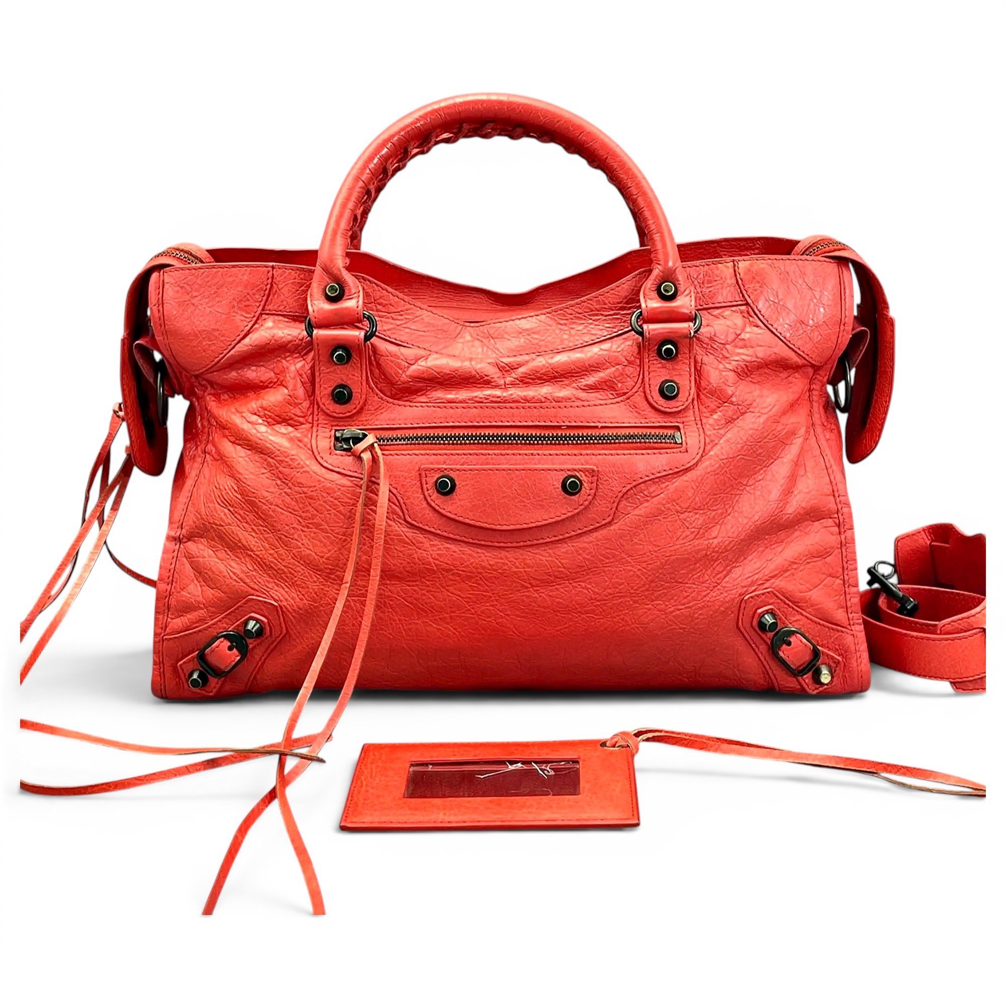 City leather handbag