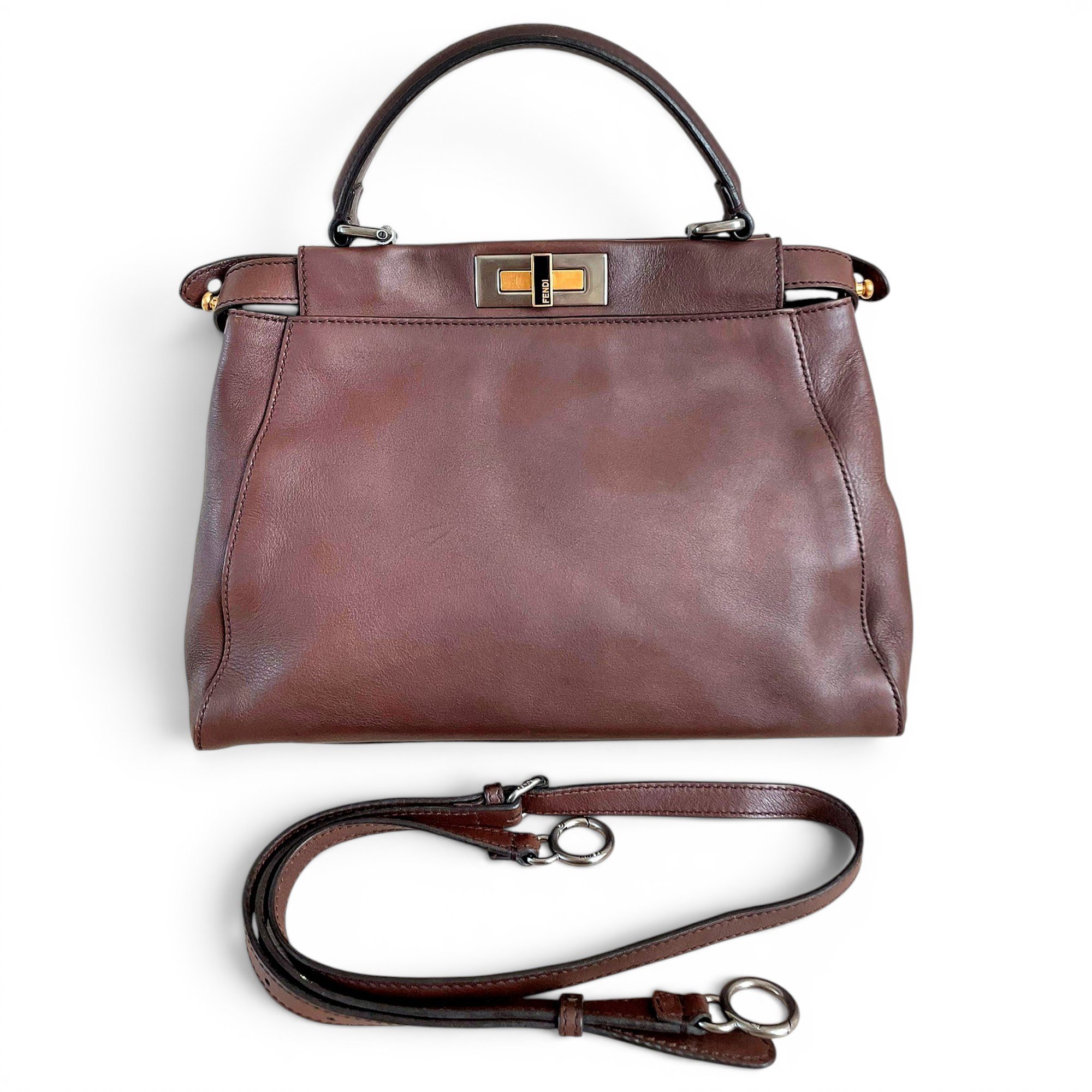 Peekaboo leather handbag