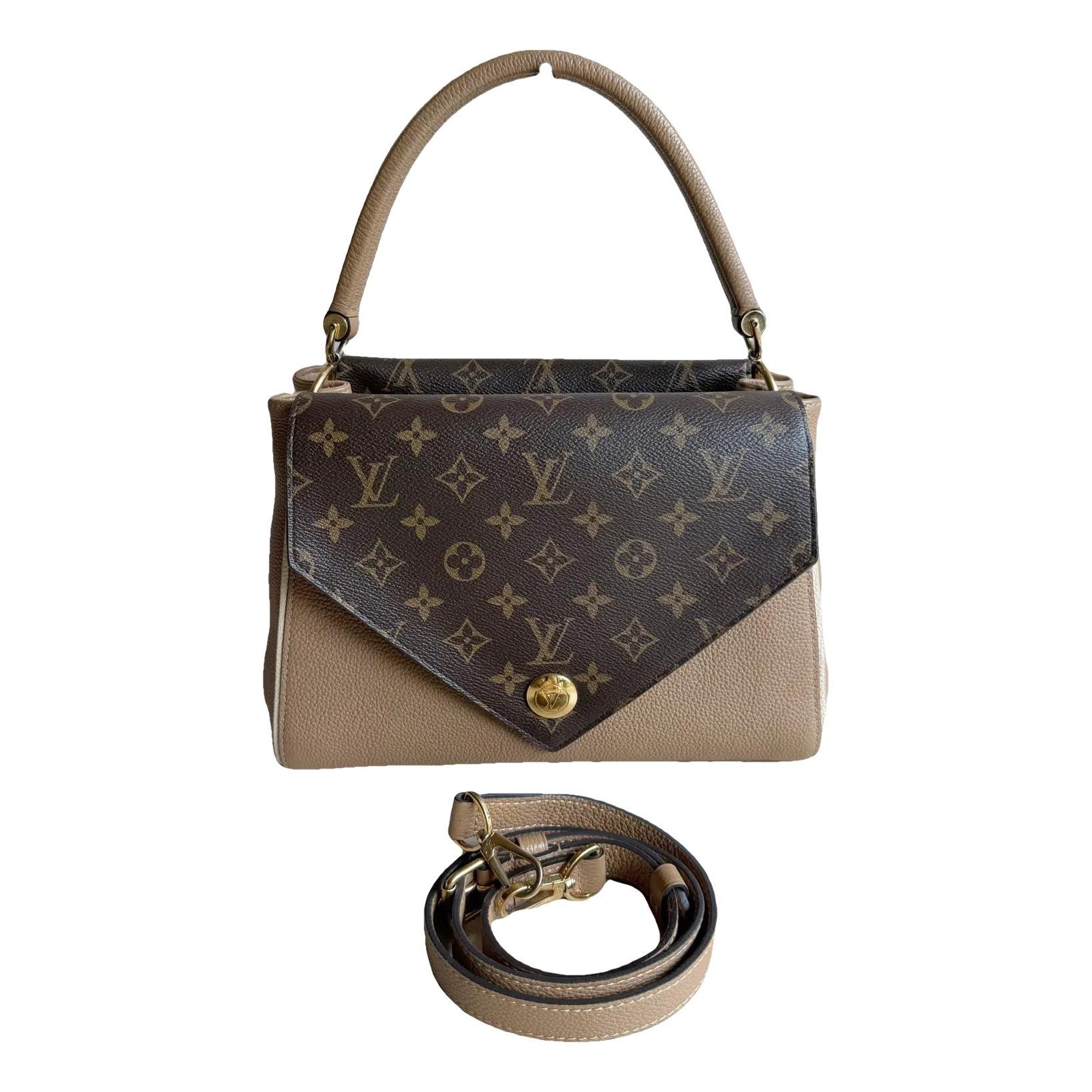 Double V leather handbag