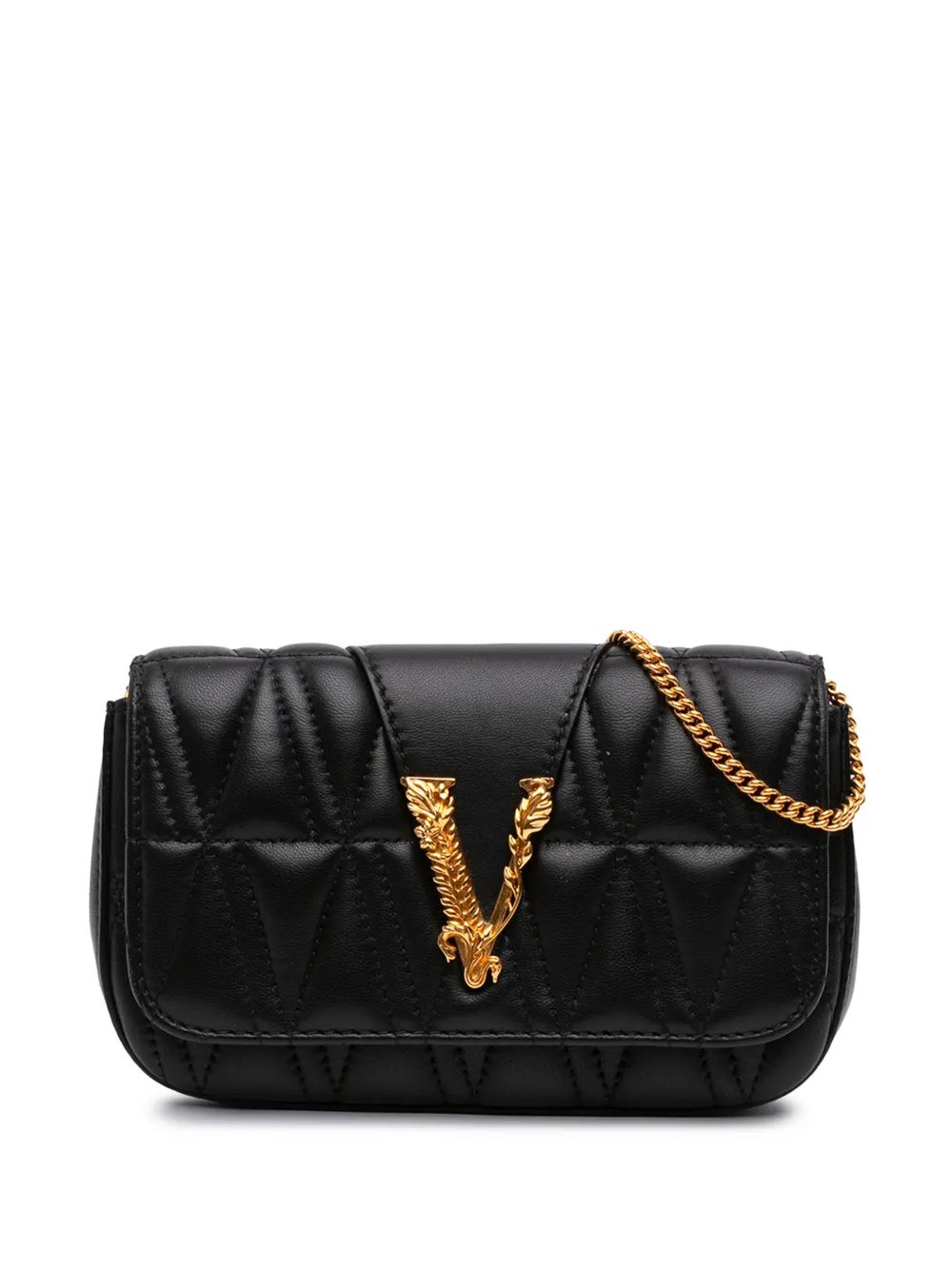 2010-2026 Mini Quilted Leather Virtus V crossbody bag