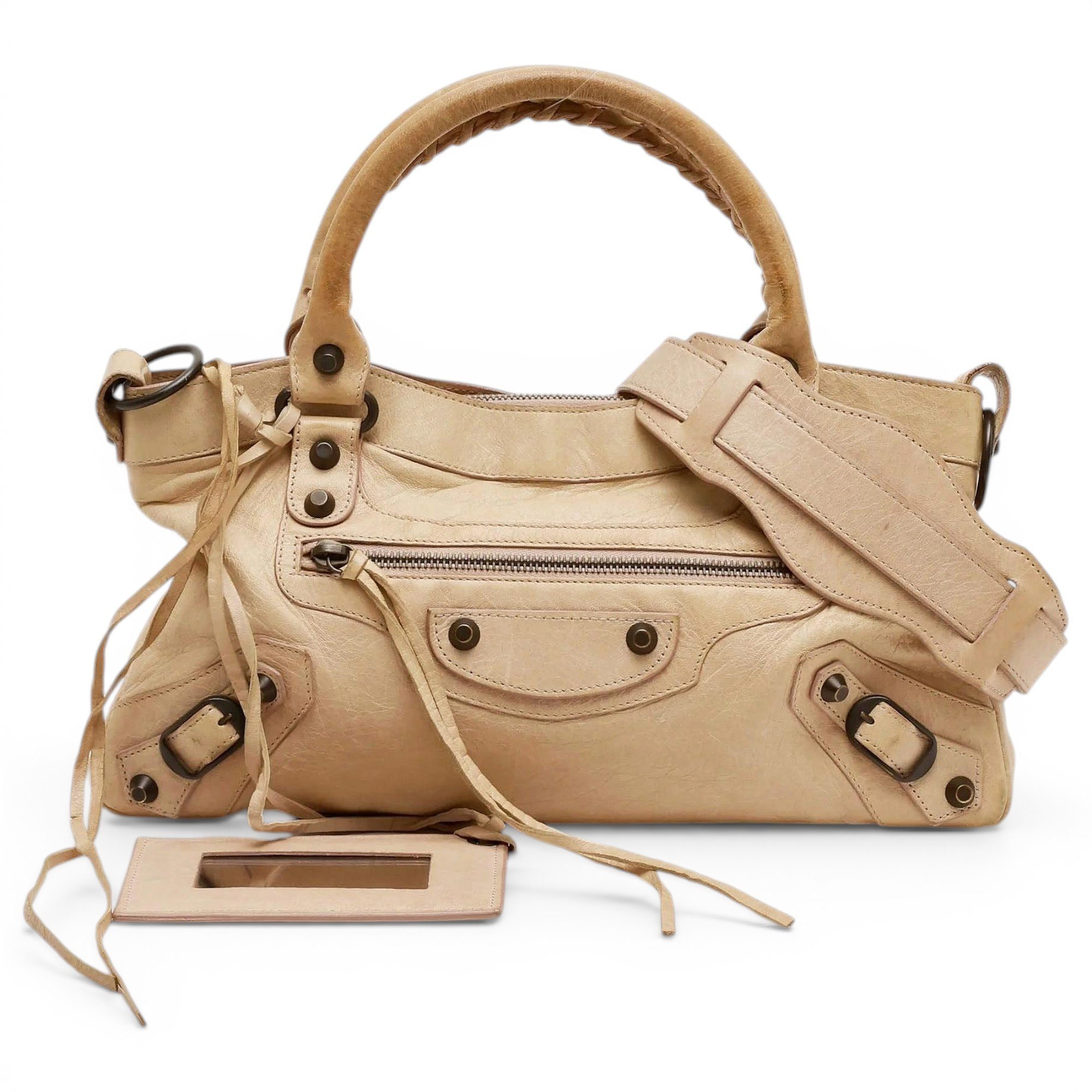First leather handbag