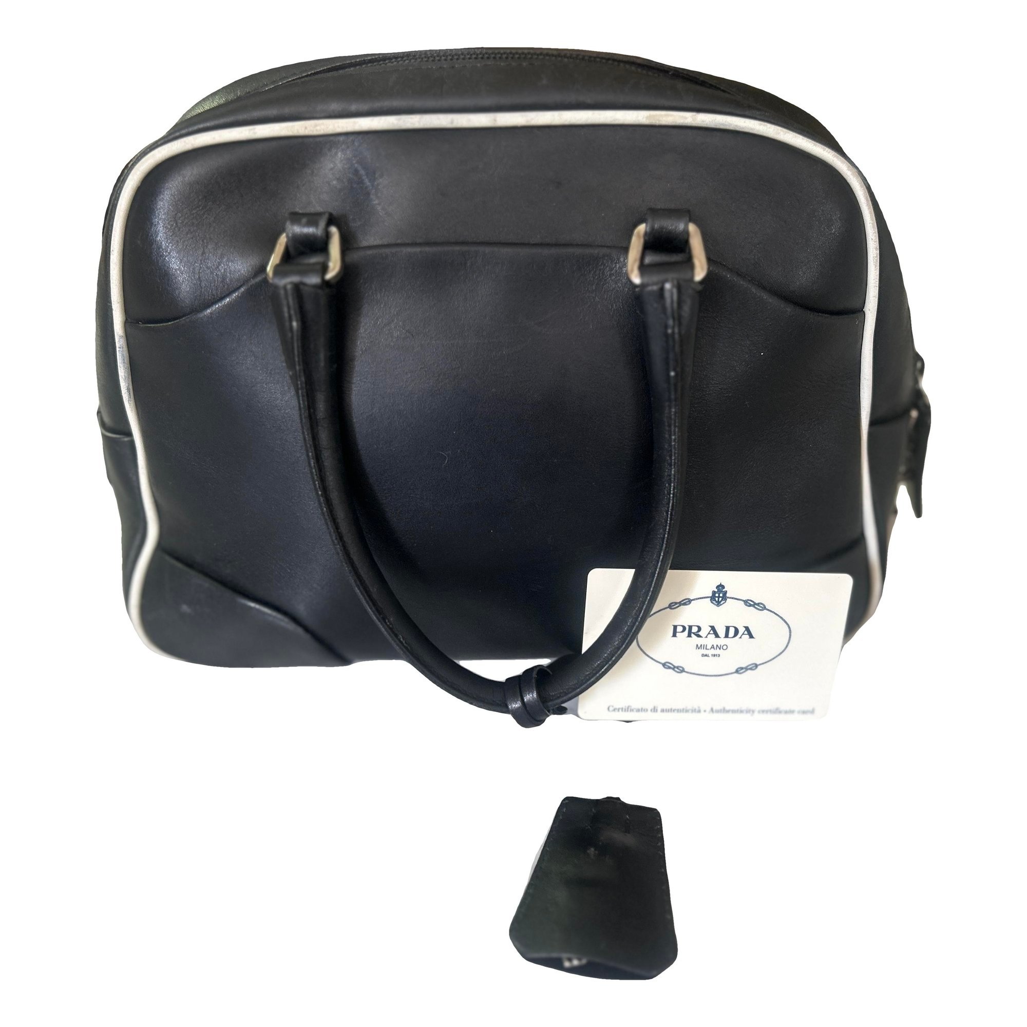 Bowling leather handbag