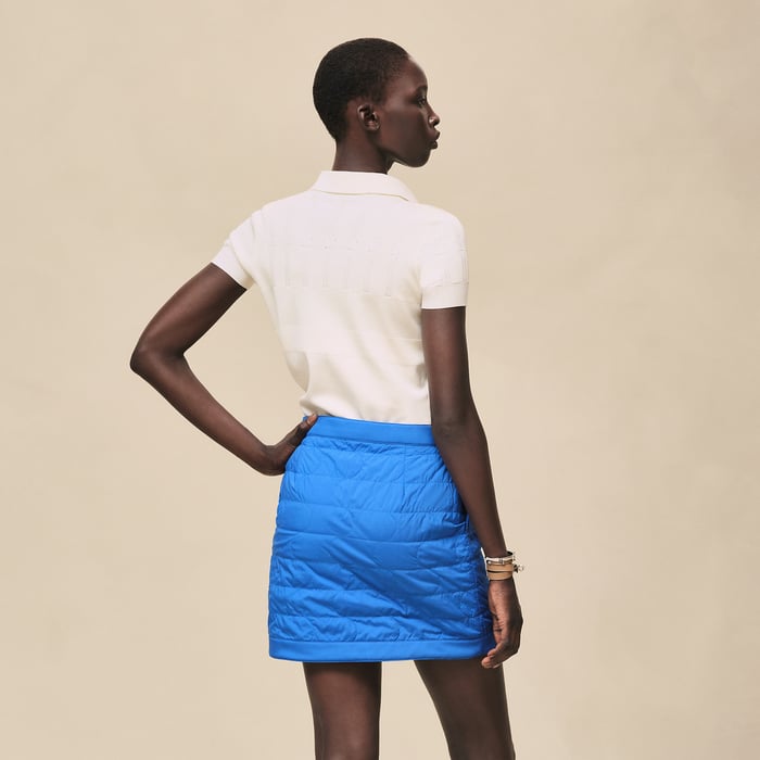 Bleu Cobalt "Bride a Bloc" Reversible Miniskirt