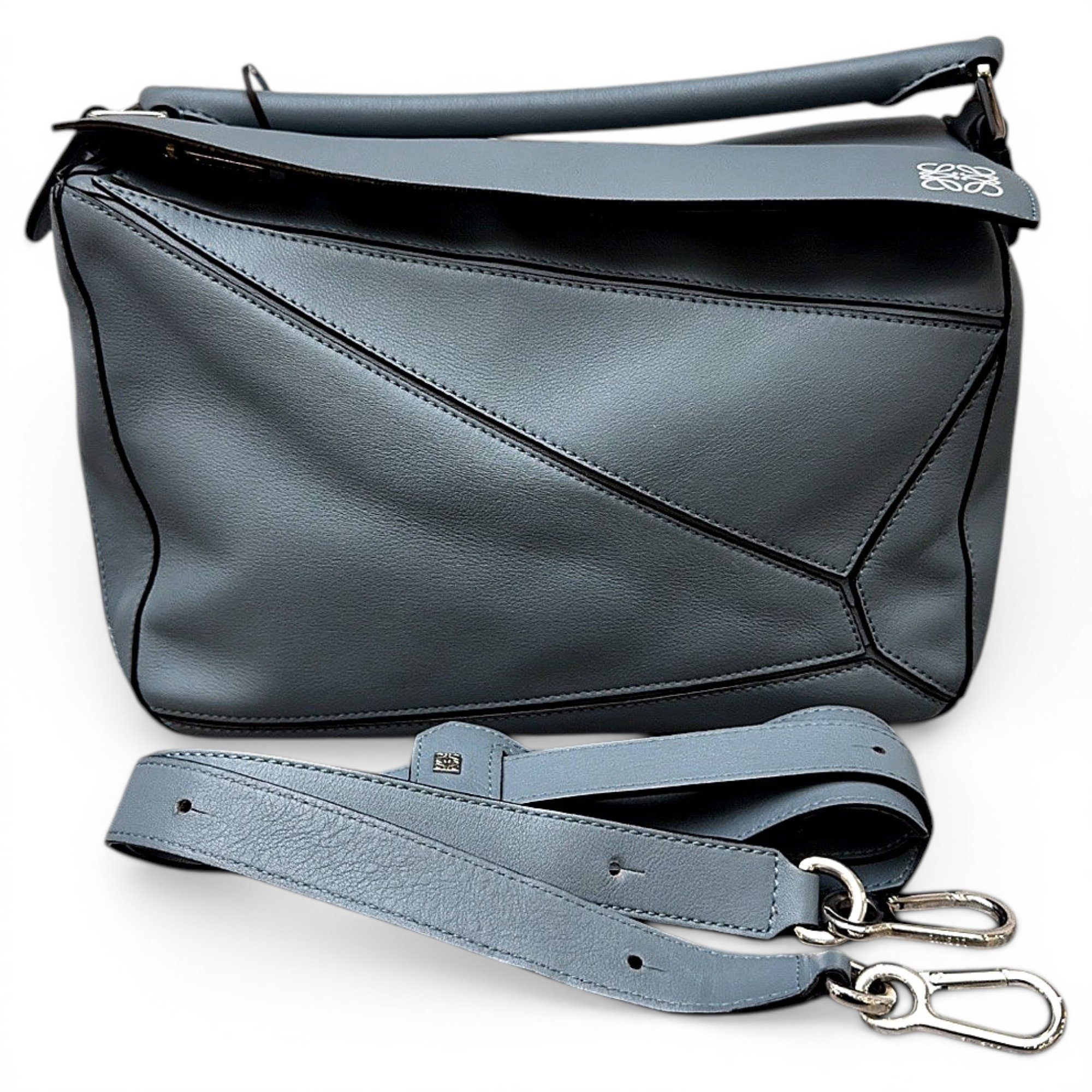 Puzzle leather handbag
