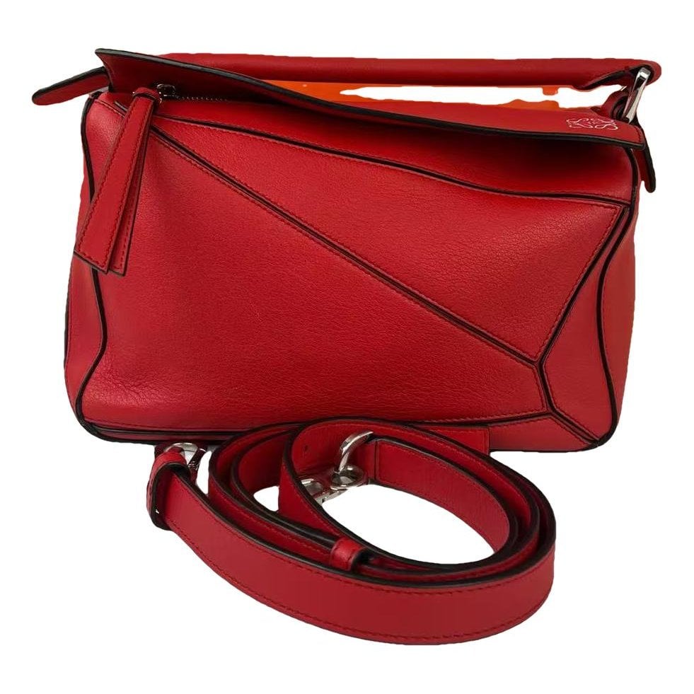 Puzzle leather handbag