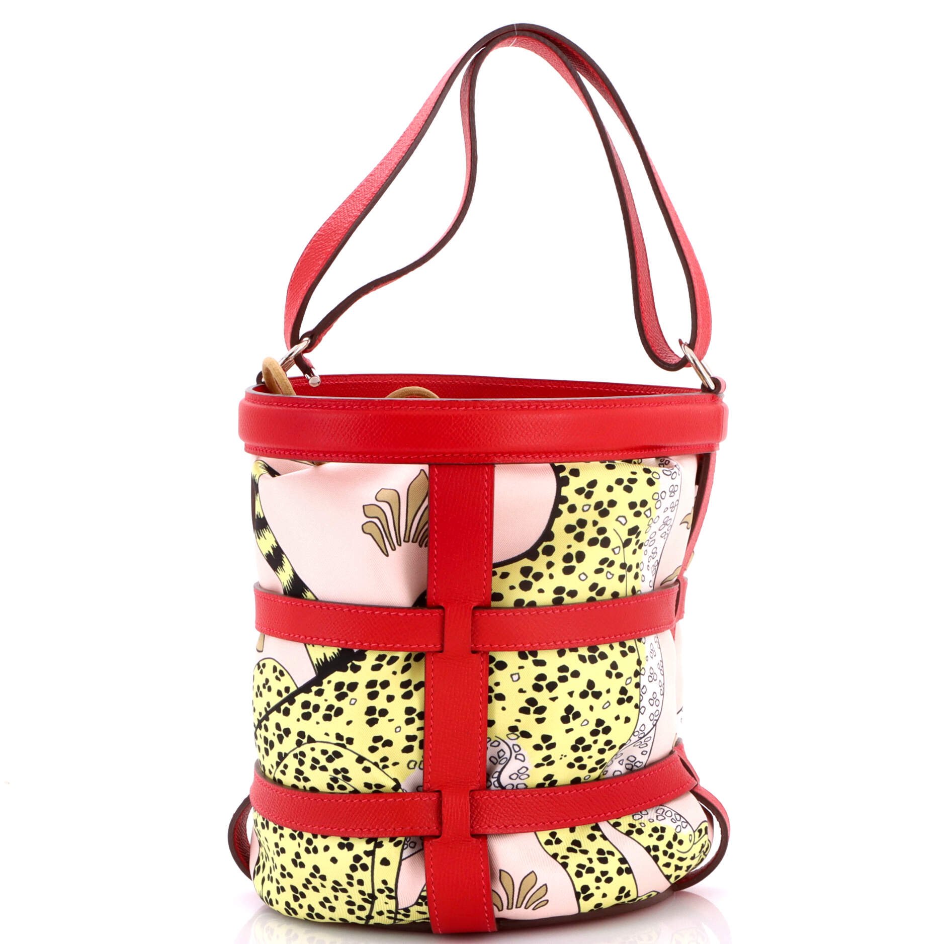 Musardine Bucket Bag Printed Silk with Leather
