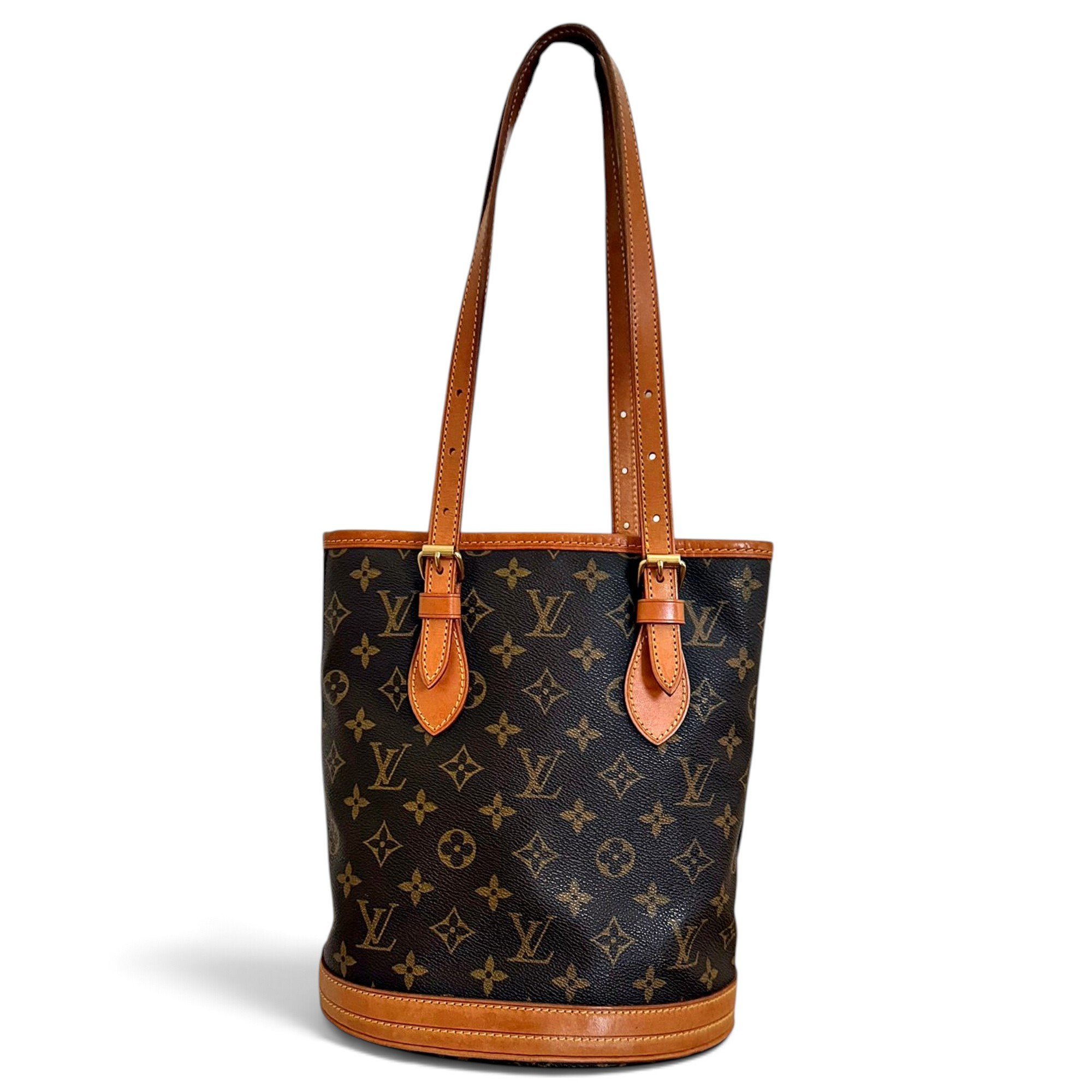 Bucket leather handbag