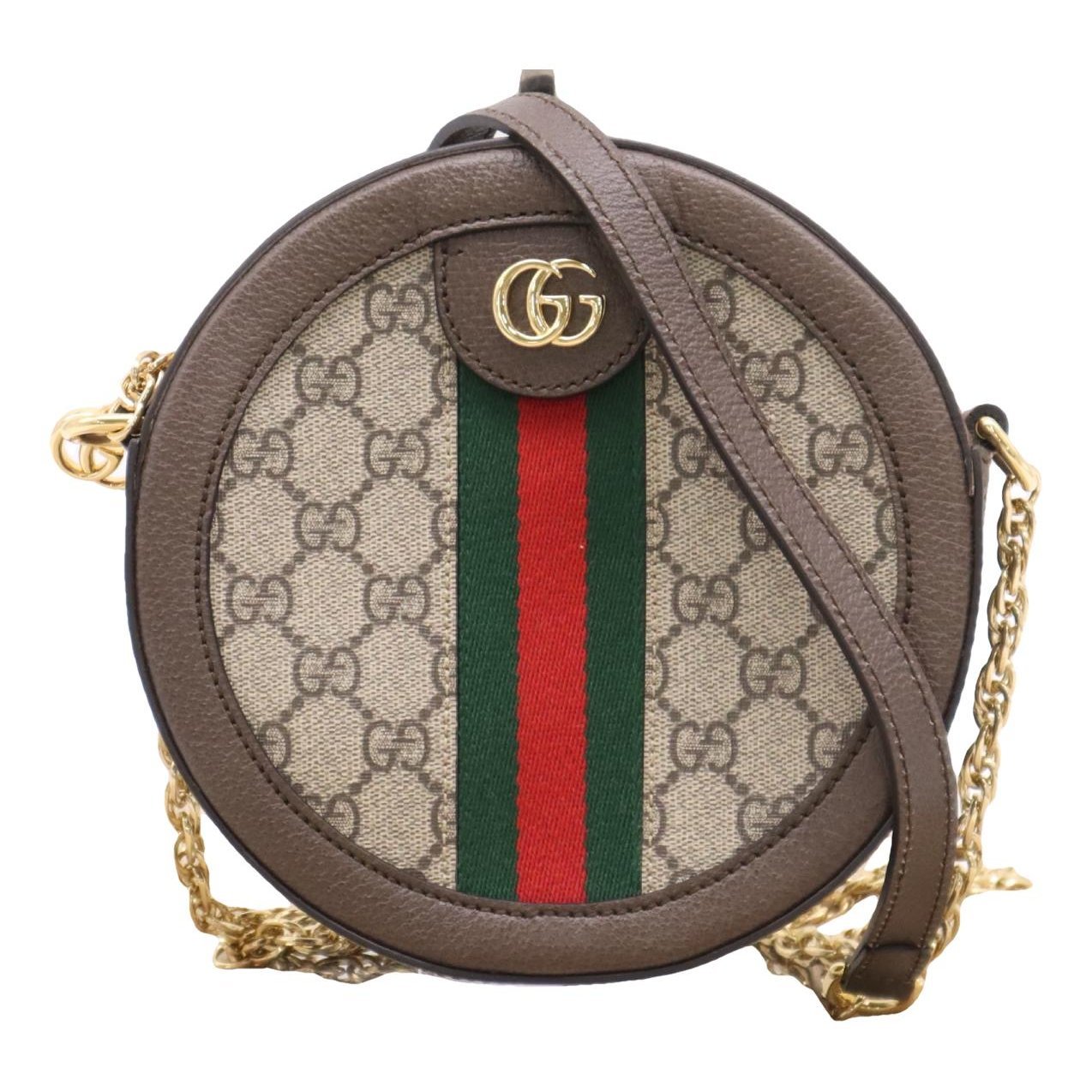 Ophidia Round leather crossbody bag