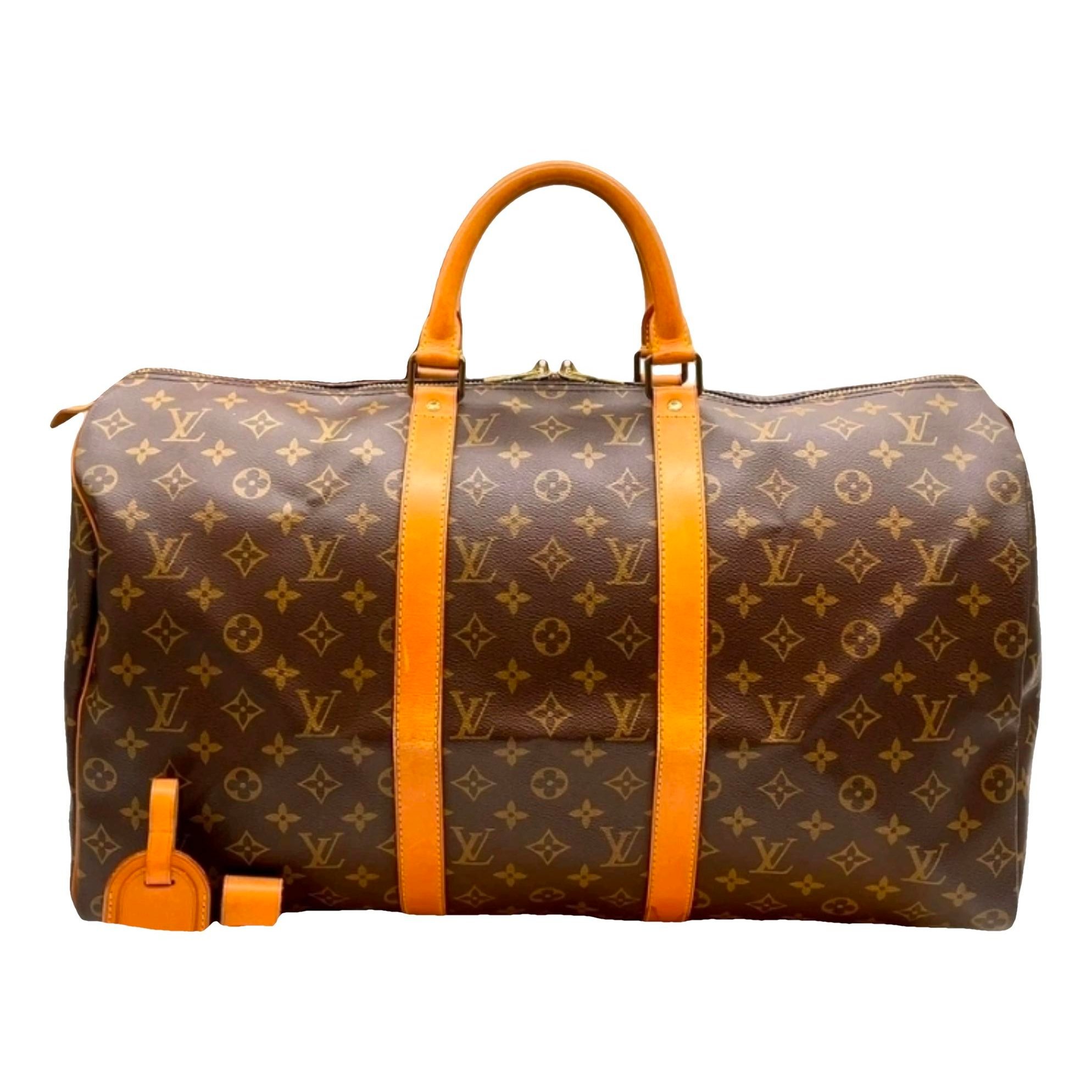 Keepall leather travel bag