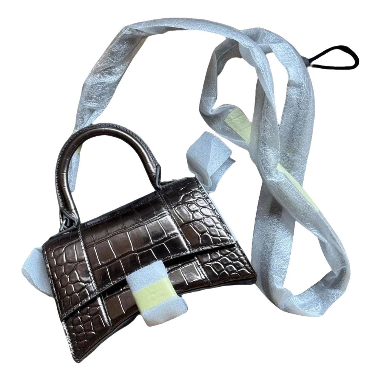 Hourglass leather handbag