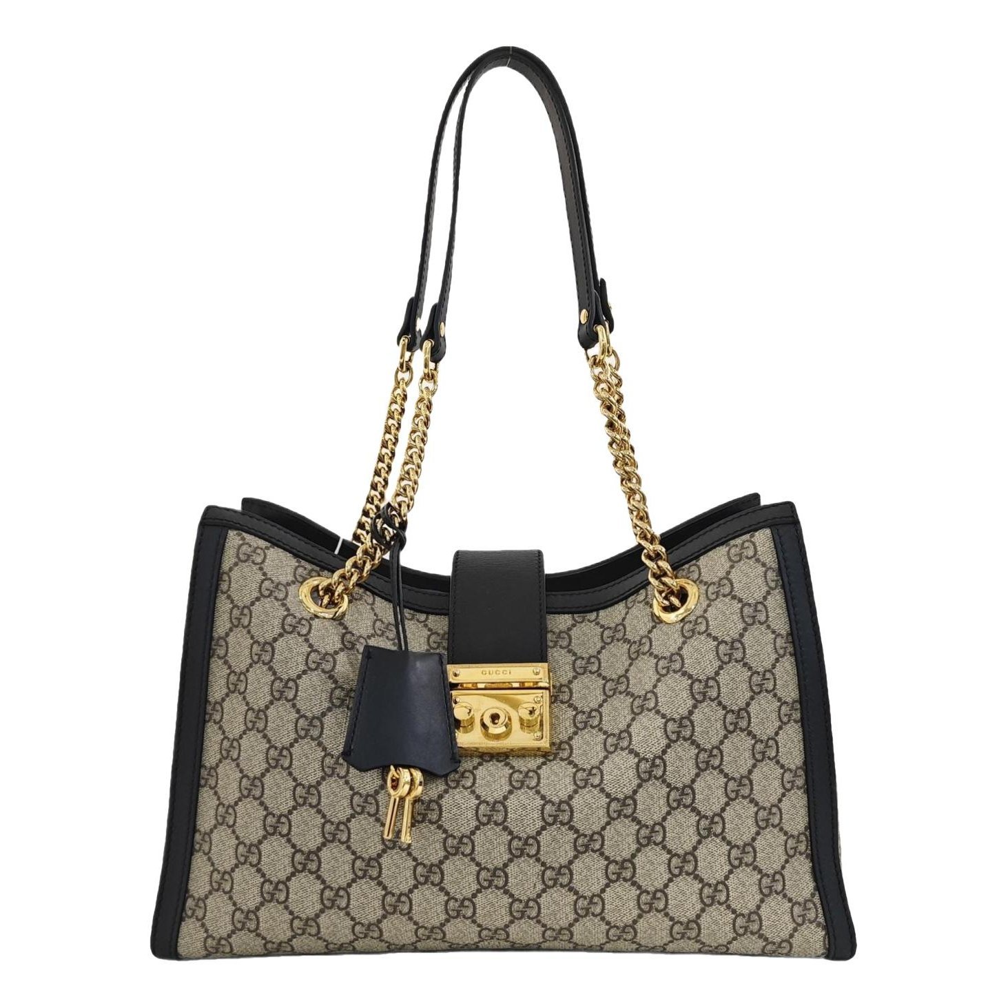 Padlock leather handbag