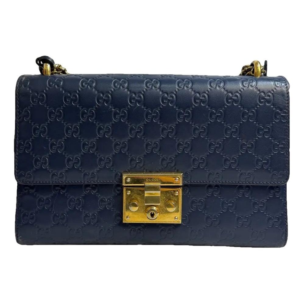 Padlock leather handbag
