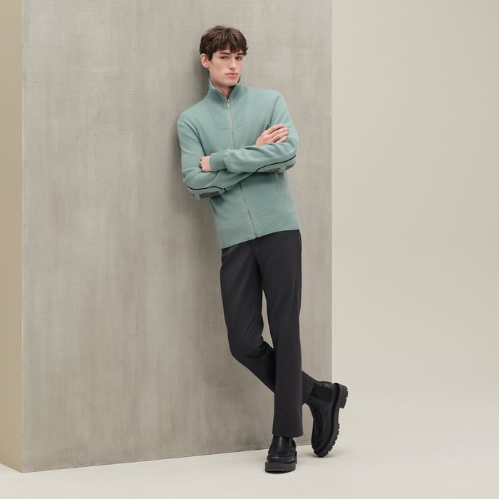 Céladon Cashmere "Maillon Chaine d'Ancre" Full-zip Jacket