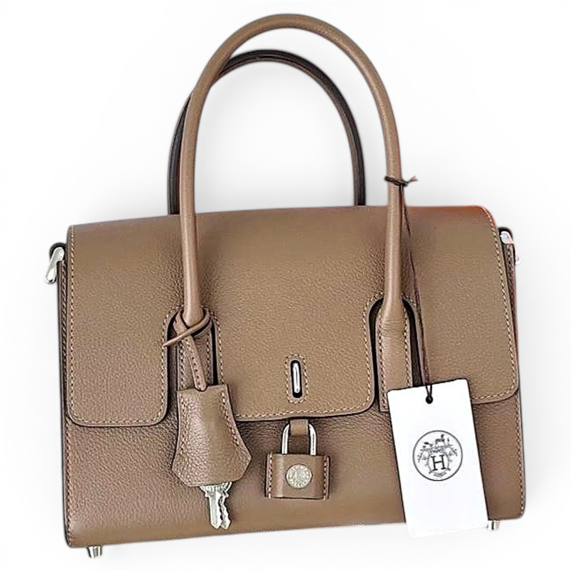 Drag leather handbag