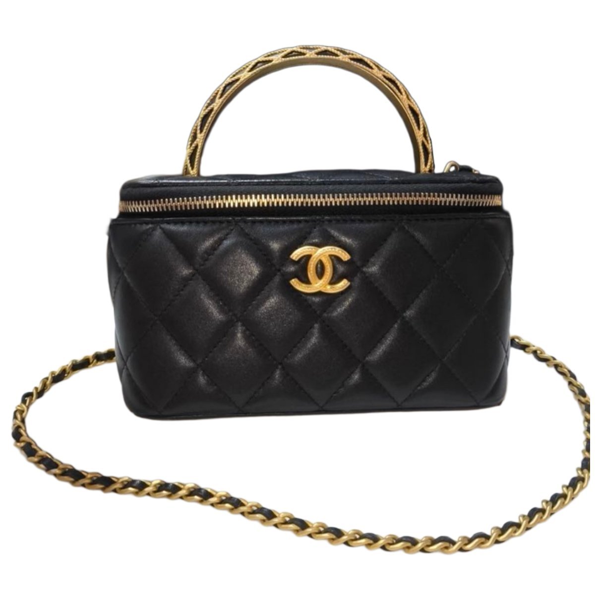 Vanity leather handbag