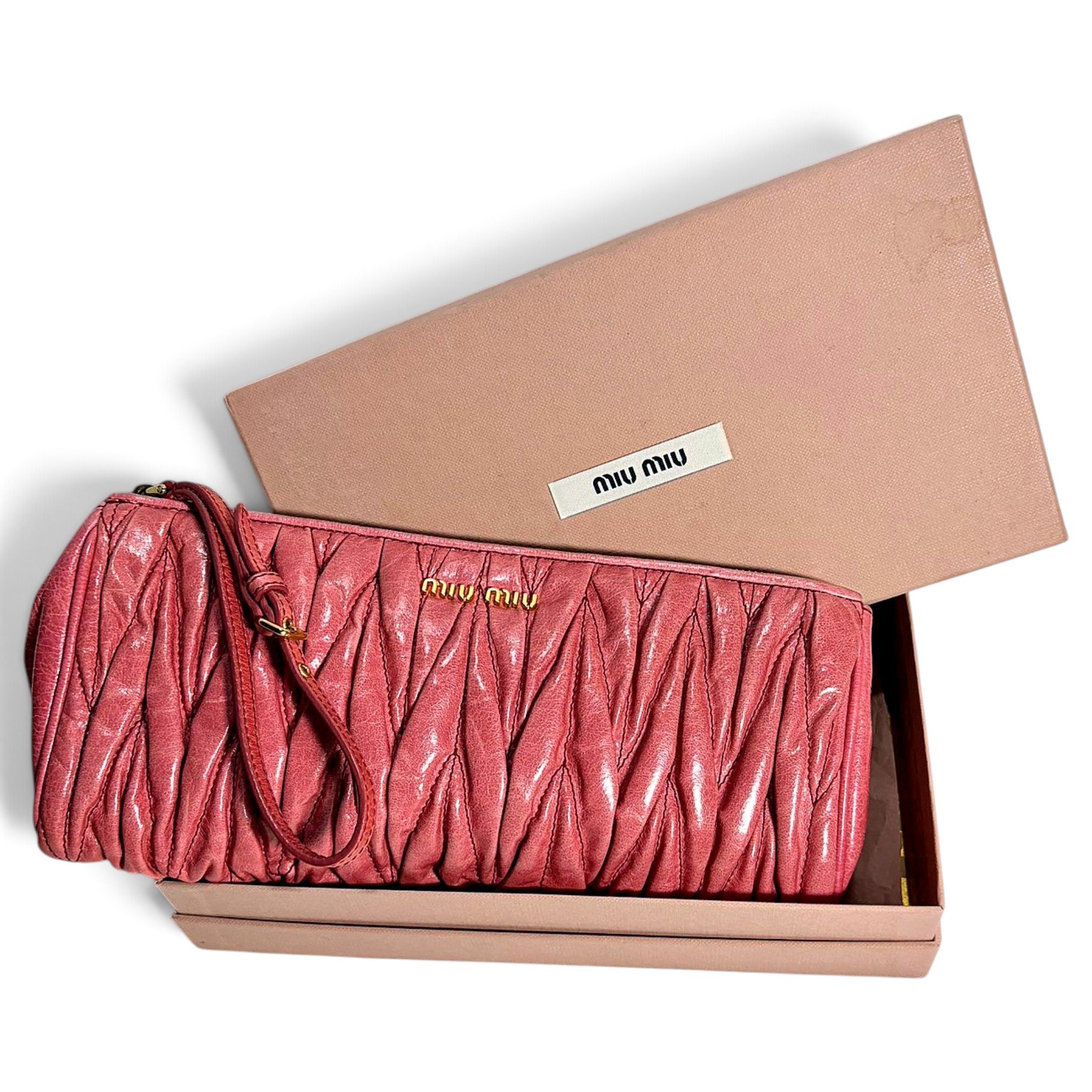 Leather clutch bag