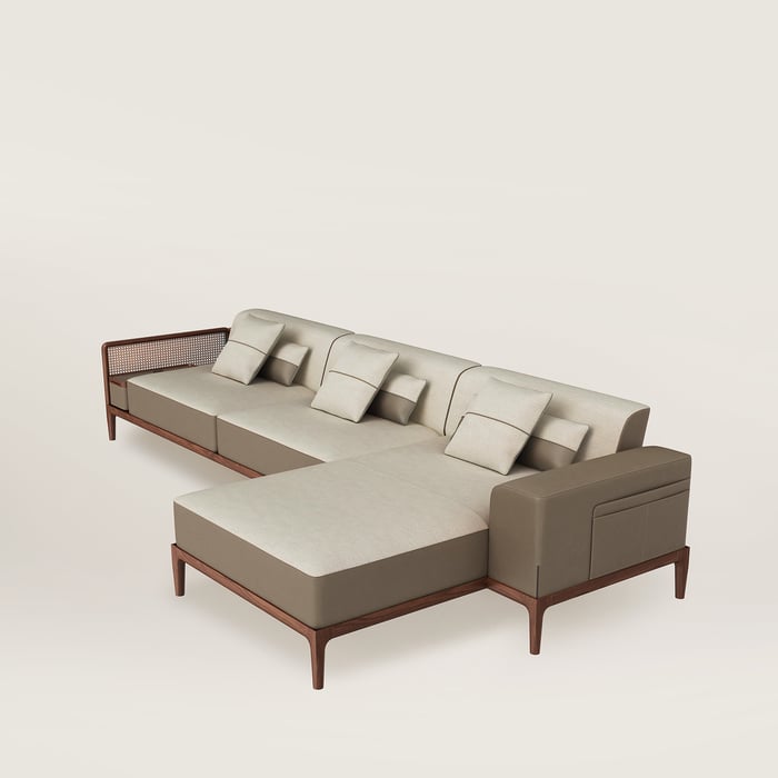Sofa Sellier 2-seater With Chaise Lounge