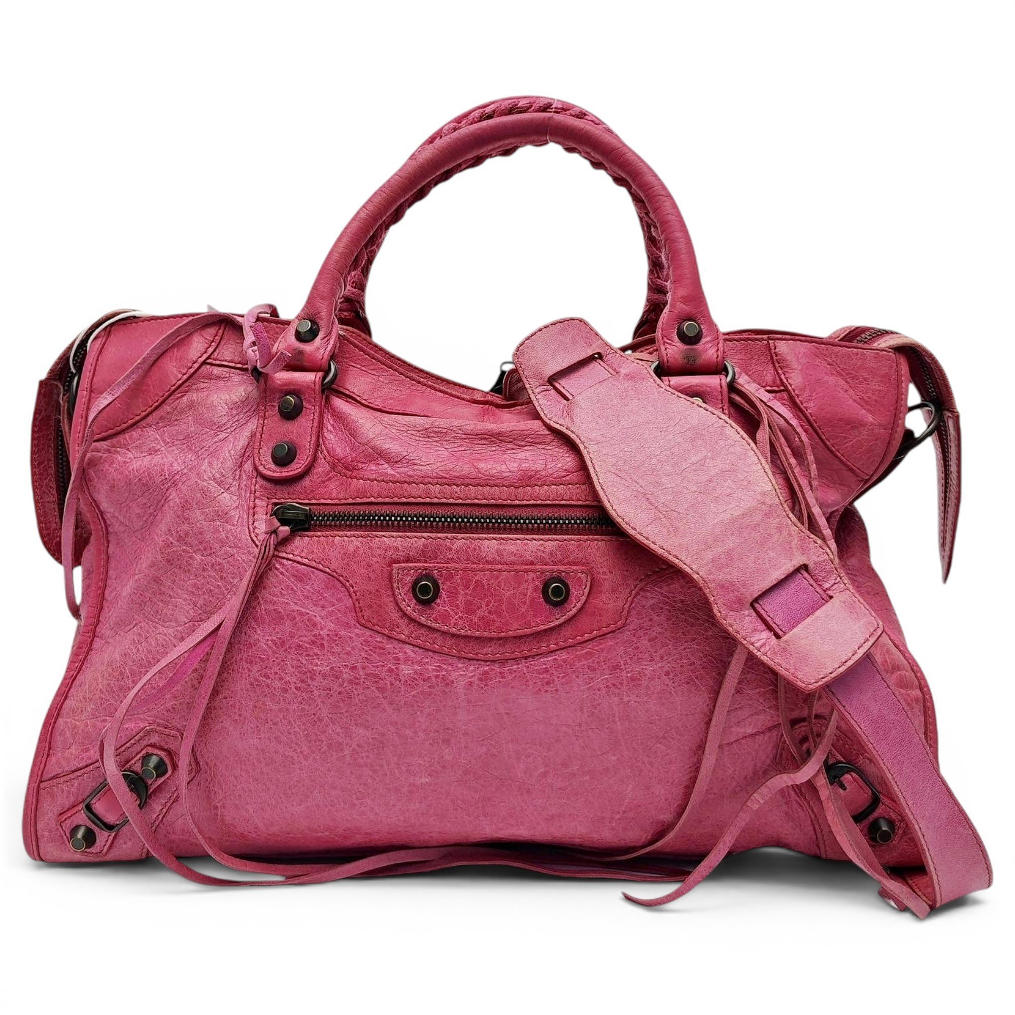 City leather handbag